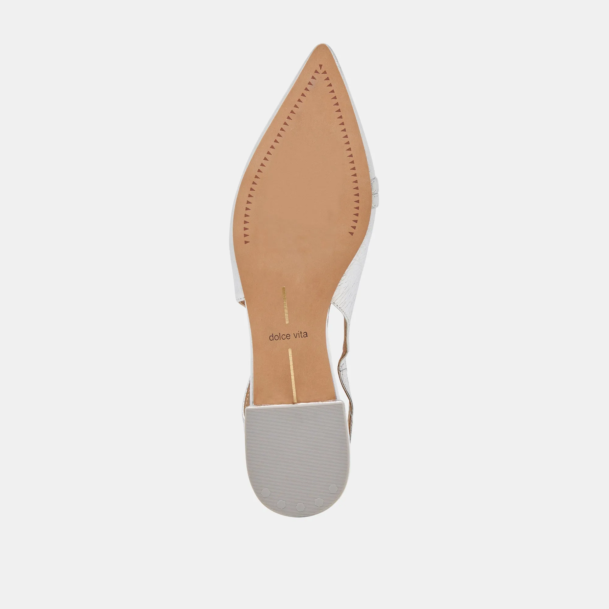 PAMLA WEITE FLATS SILBER CRINKLE GLANZLEDER