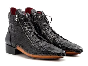 Paul Parkman Schuhe Paul Parkman Krokodilgeprägtes Leder Herren Reißverschlussstiefel in Schwarz