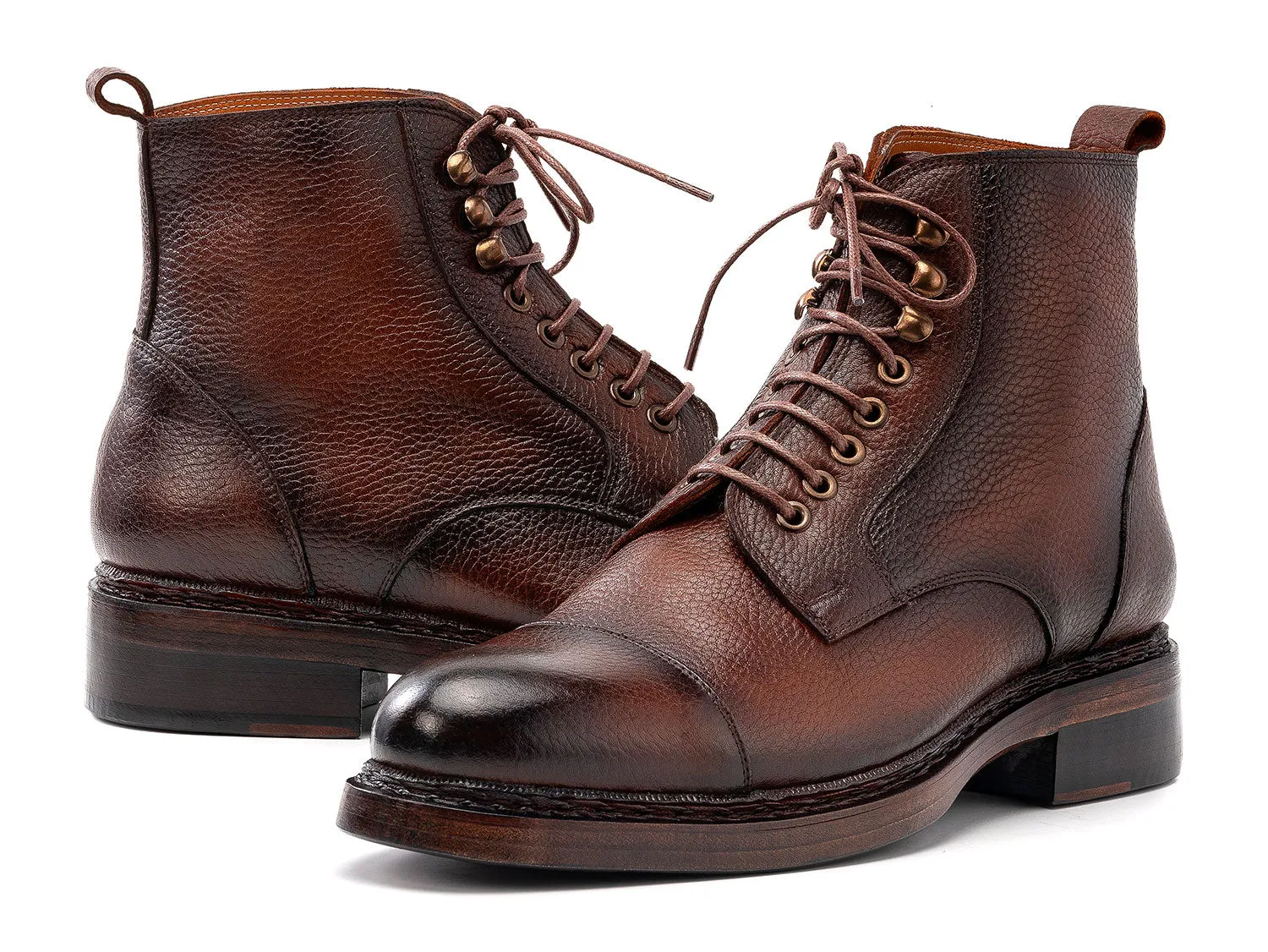 Paul Parkman Schuhe Paul Parkman Herren Floater Lederstiefel in Braun