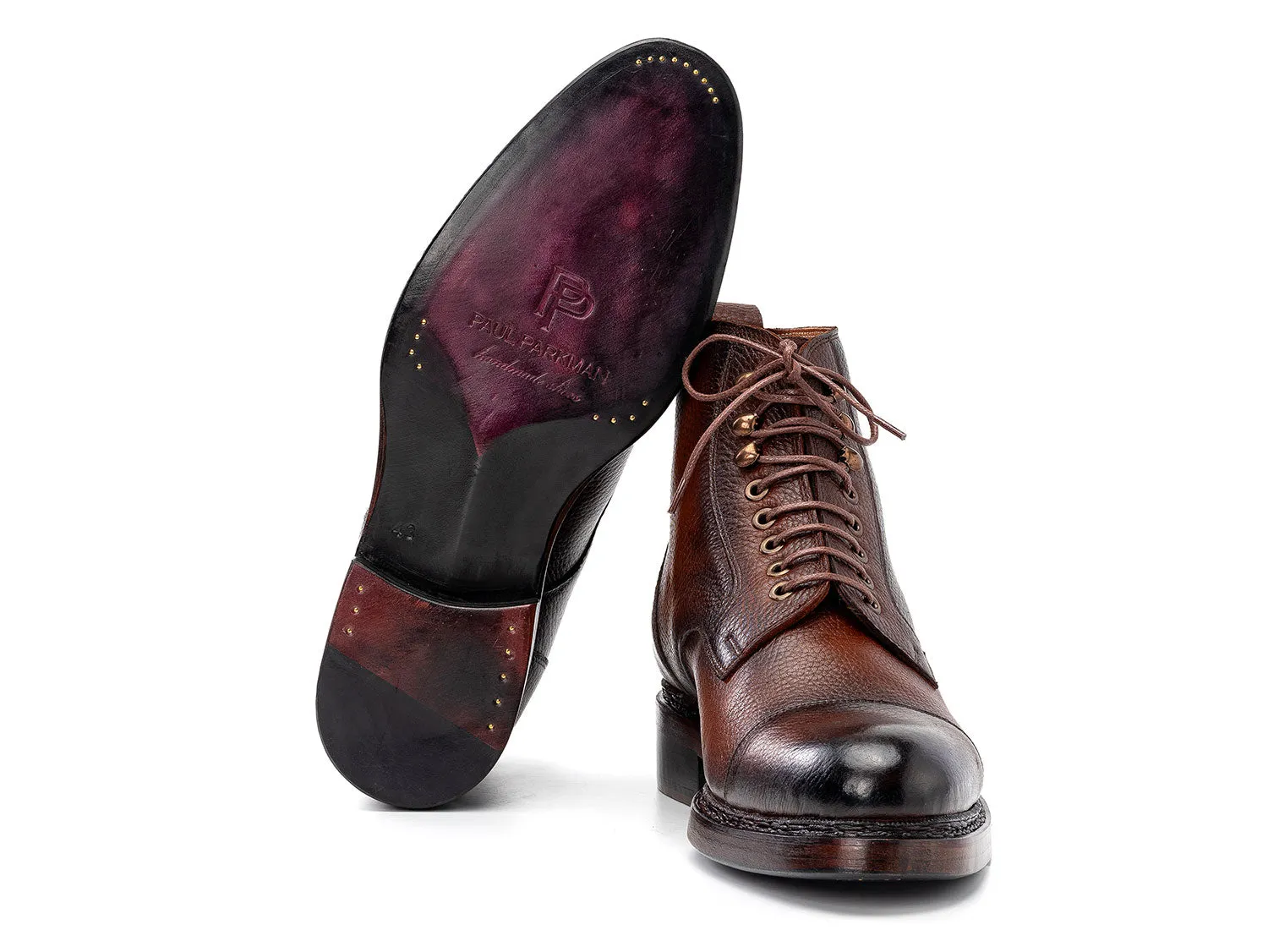 Paul Parkman Schuhe Paul Parkman Herren Floater Lederstiefel in Braun