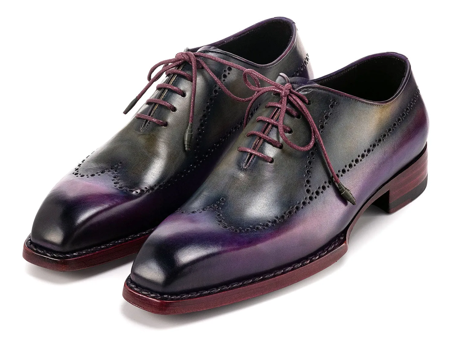 Paul Parkman Schuhe Paul Parkman Herren Goodyear-Beschlagene Wingtip Oxfords in Lila & Grau