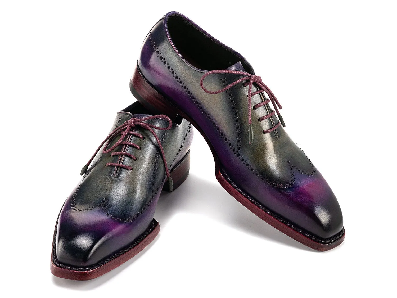 Paul Parkman Schuhe Paul Parkman Herren Goodyear-Beschlagene Wingtip Oxfords in Lila & Grau
