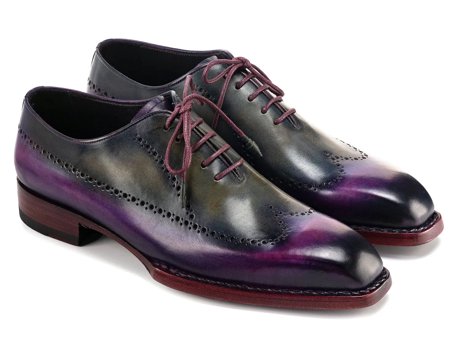 Paul Parkman Schuhe Paul Parkman Herren Goodyear-Beschlagene Wingtip Oxfords in Lila & Grau