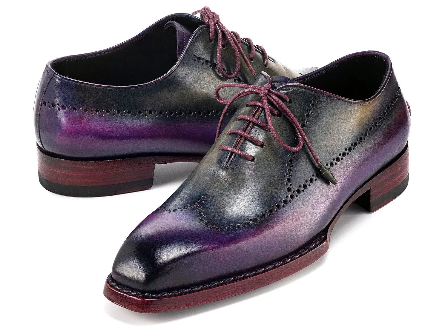Paul Parkman Schuhe Paul Parkman Herren Goodyear-Beschlagene Wingtip Oxfords in Lila & Grau
