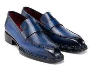 Paul Parkman Schuhe Paul Parkman Herren Norwegische Blakey-Loafer in Blau Patina