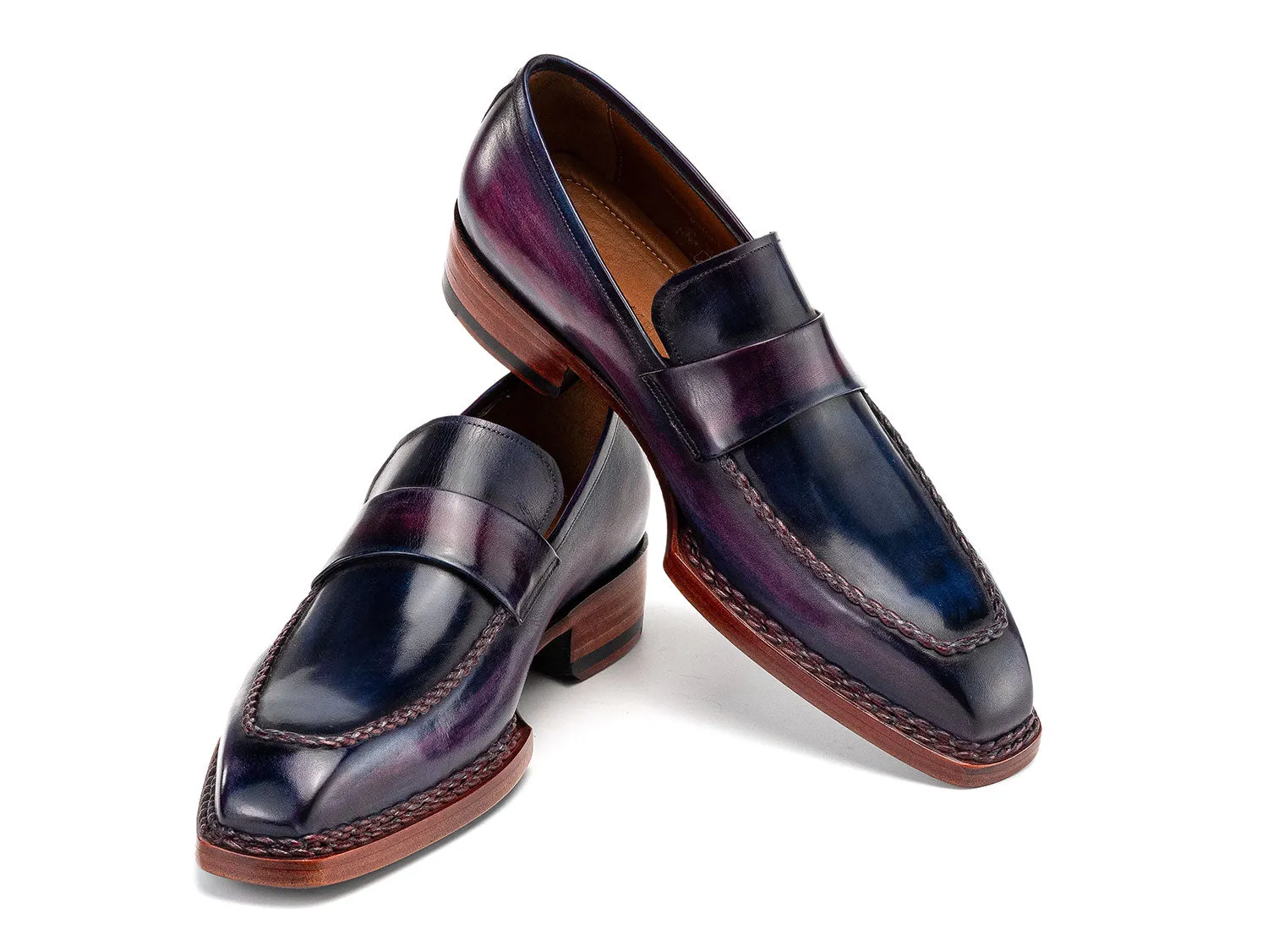 Paul Parkman Schuhe Paul Parkman Herren Norwegische Riemchenlofer in Purpur Patina
