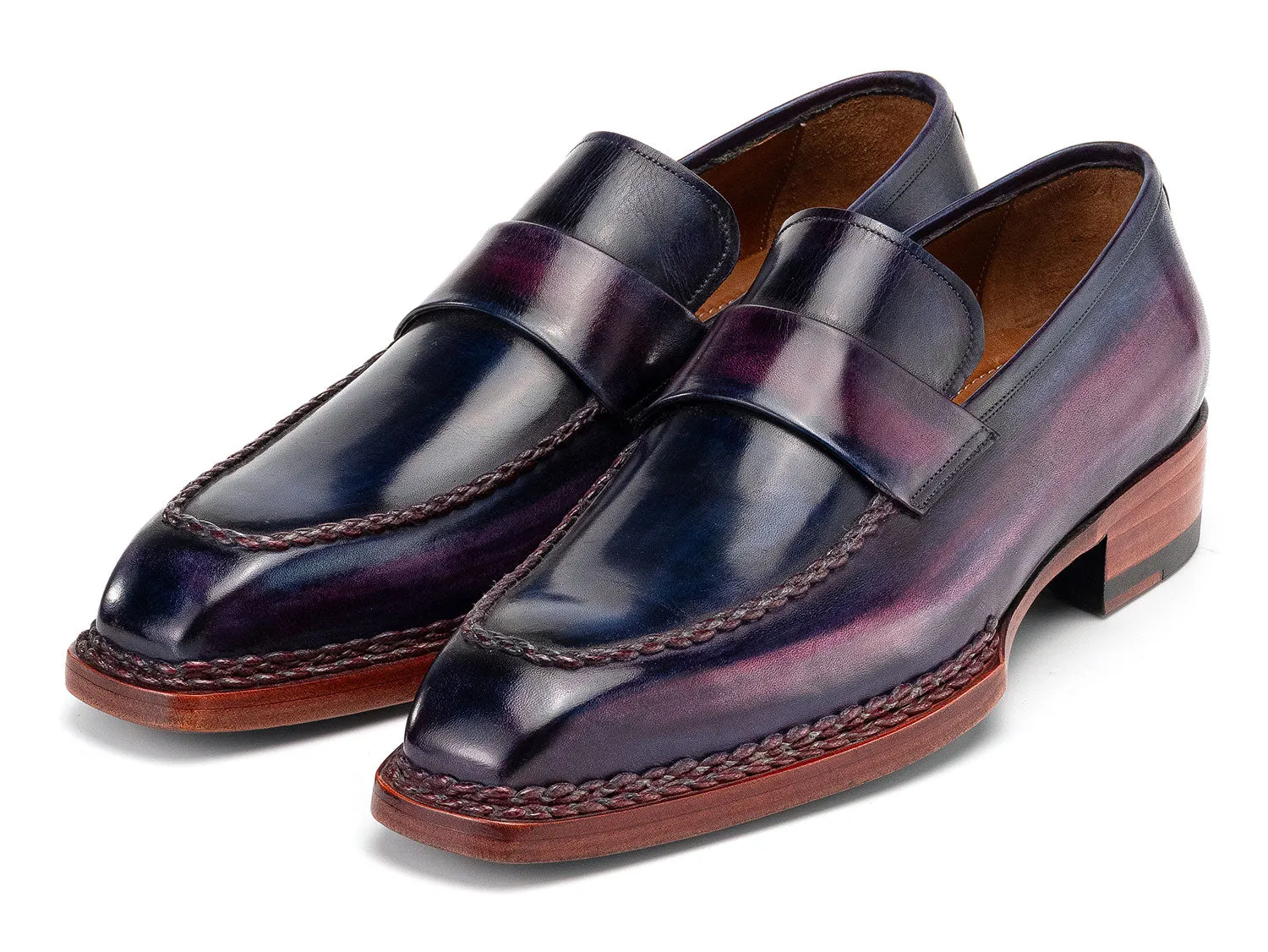 Paul Parkman Schuhe Paul Parkman Herren Norwegische Riemchenlofer in Purpur Patina