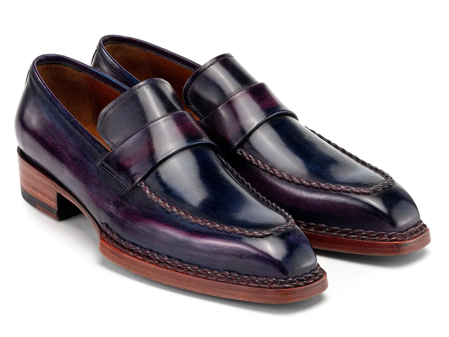 Paul Parkman Schuhe Paul Parkman Herren Norwegische Riemchenlofer in Purpur Patina