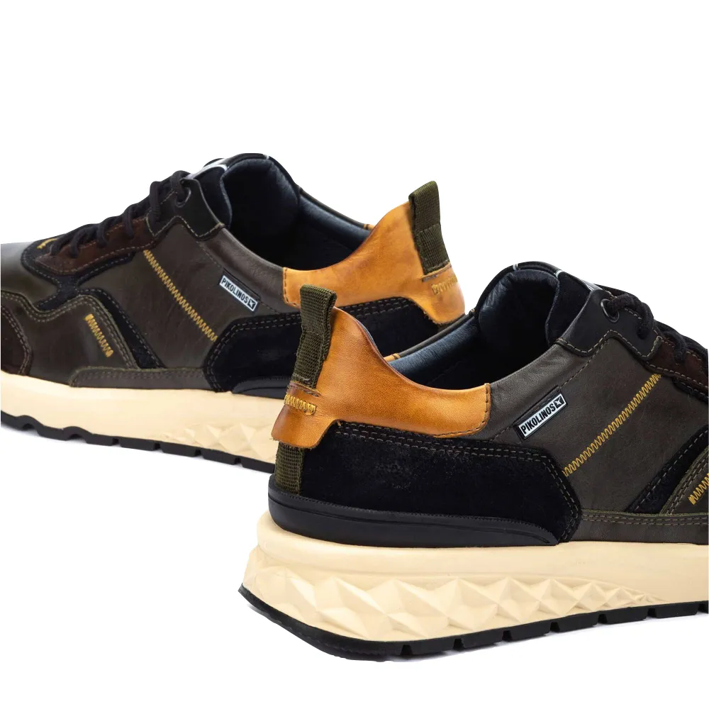 Pikolinos Herren Aranda Leder-Schnürsneaker in Waldgrün
