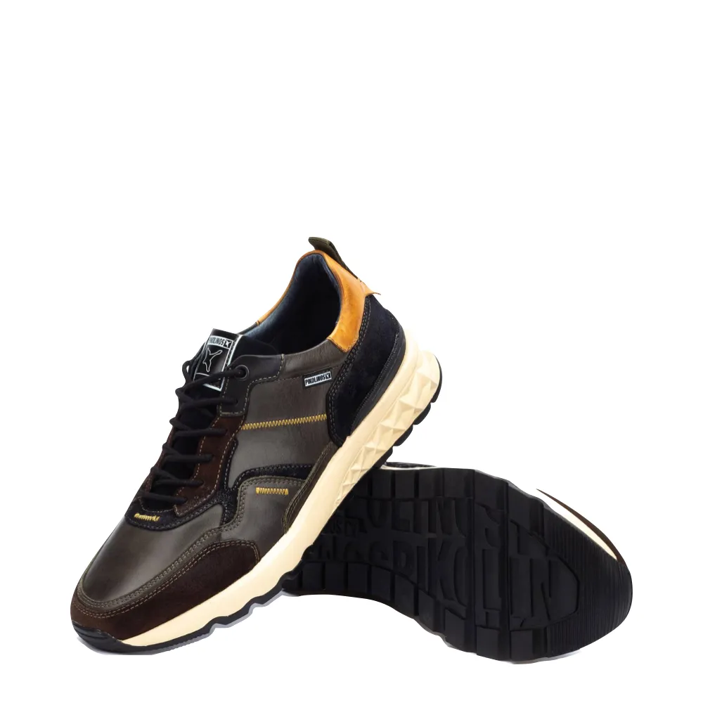 Pikolinos Herren Aranda Leder-Schnürsneaker in Waldgrün