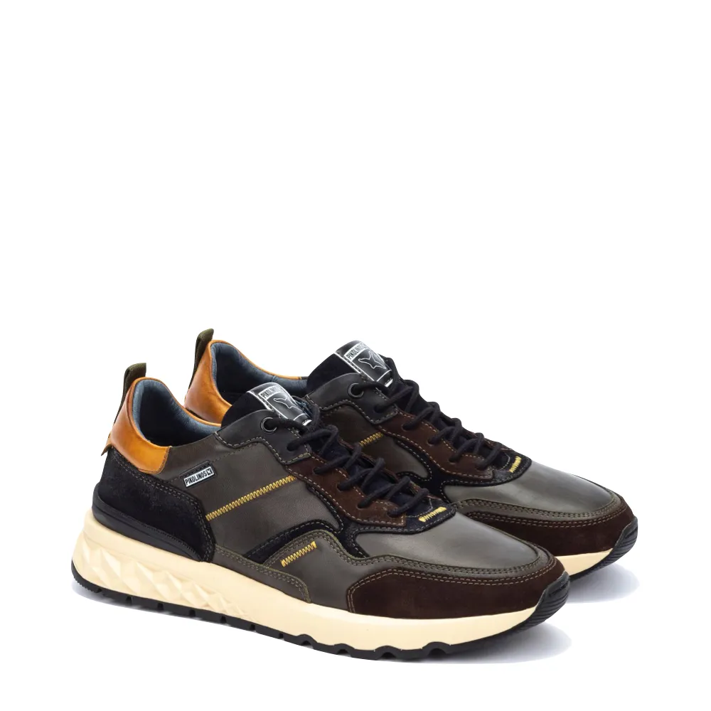 Pikolinos Herren Aranda Leder-Schnürsneaker in Waldgrün