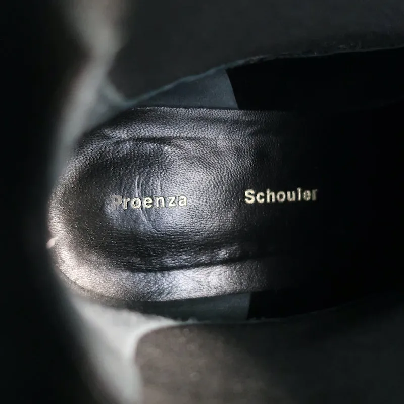 Proenza Schouler Chelsea Stiefel Beige Wildleder Größe 38.5 Plateau-Sohle Knöchelstiefel