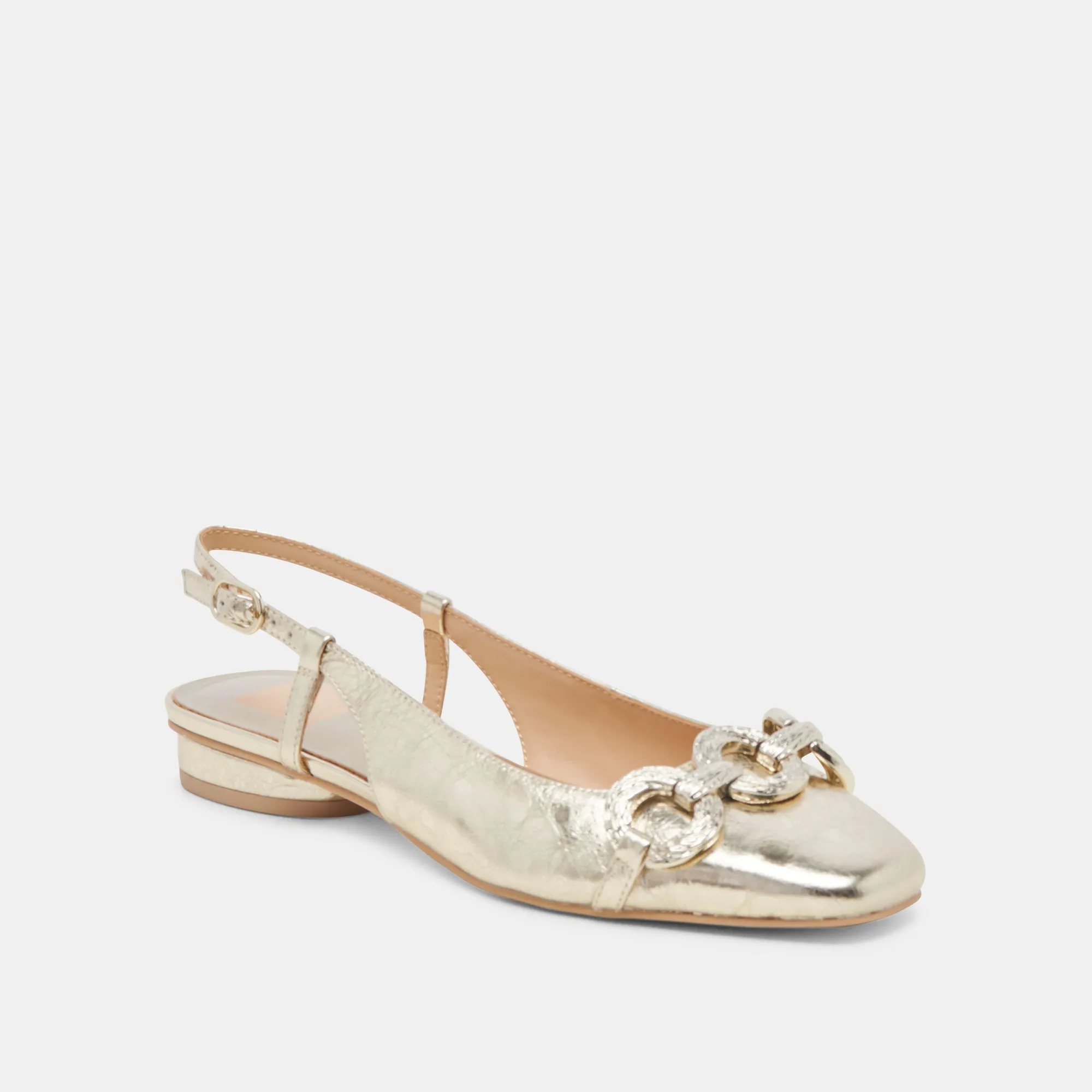 RAMANO FLATS PLATINUM DISTRESSED LEDER