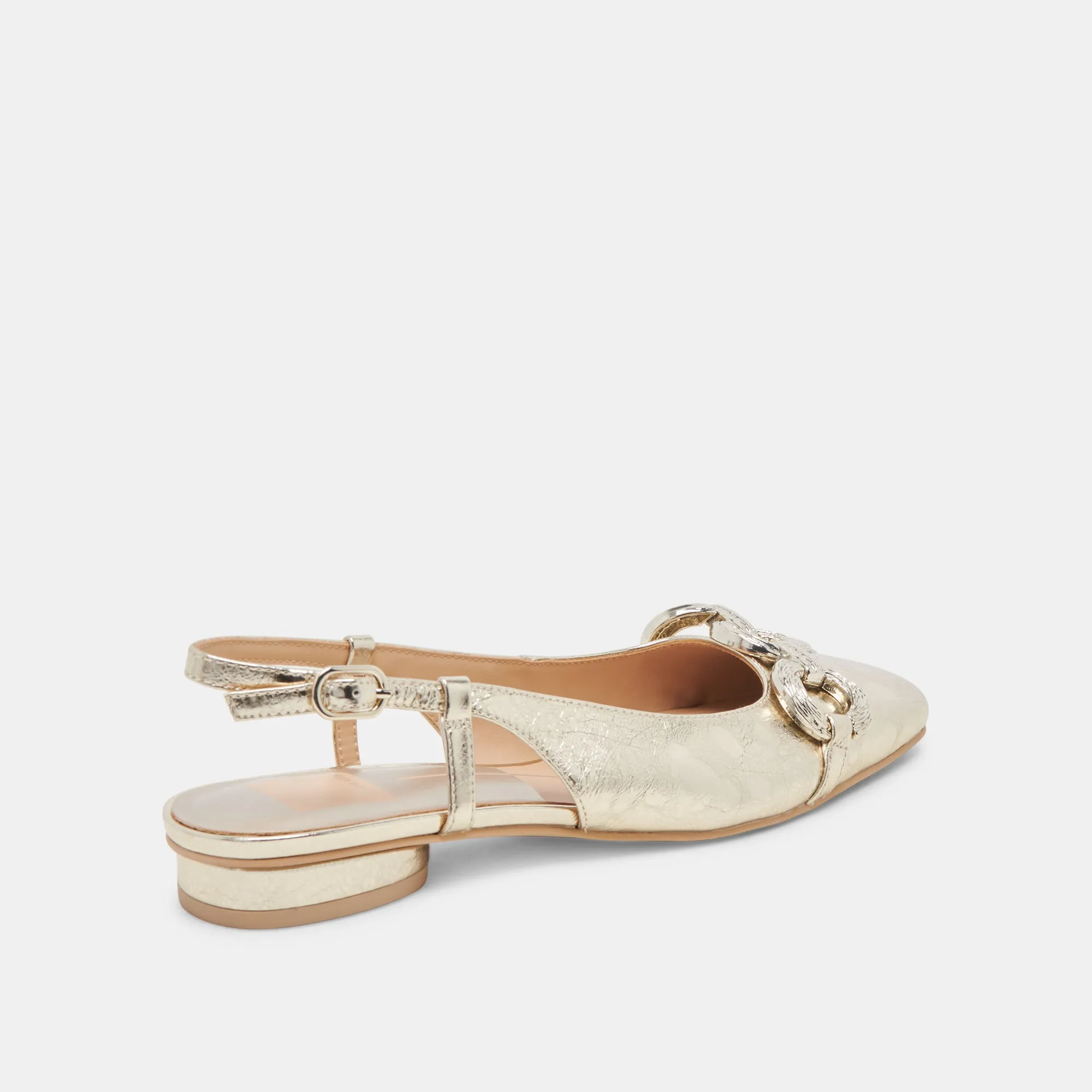 RAMANO FLATS PLATINUM DISTRESSED LEDER