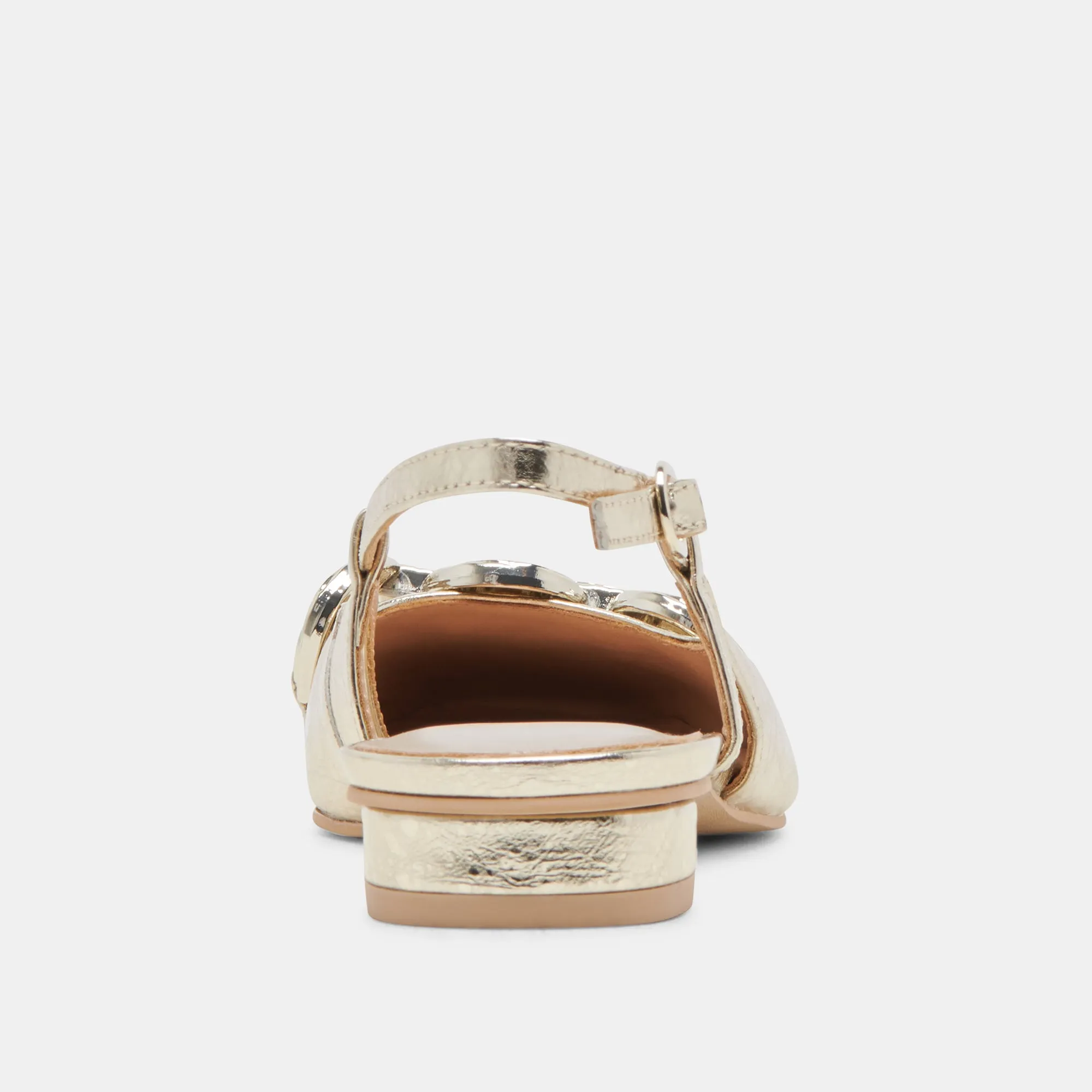 RAMANO FLATS PLATINUM DISTRESSED LEDER
