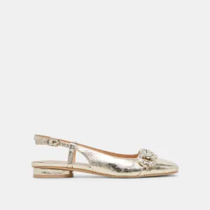RAMANO FLATS PLATINUM DISTRESSED LEDER