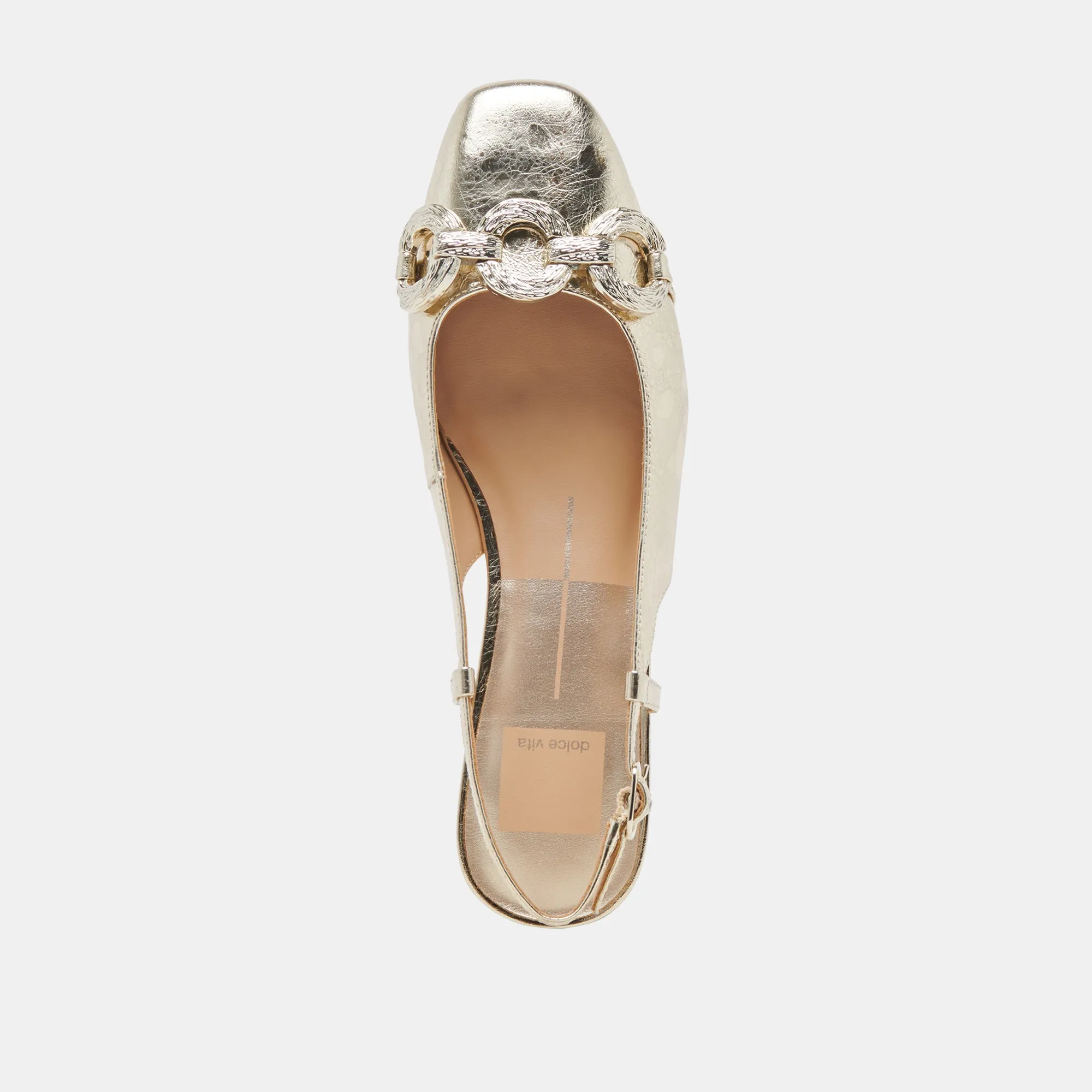 RAMANO FLATS PLATINUM DISTRESSED LEDER