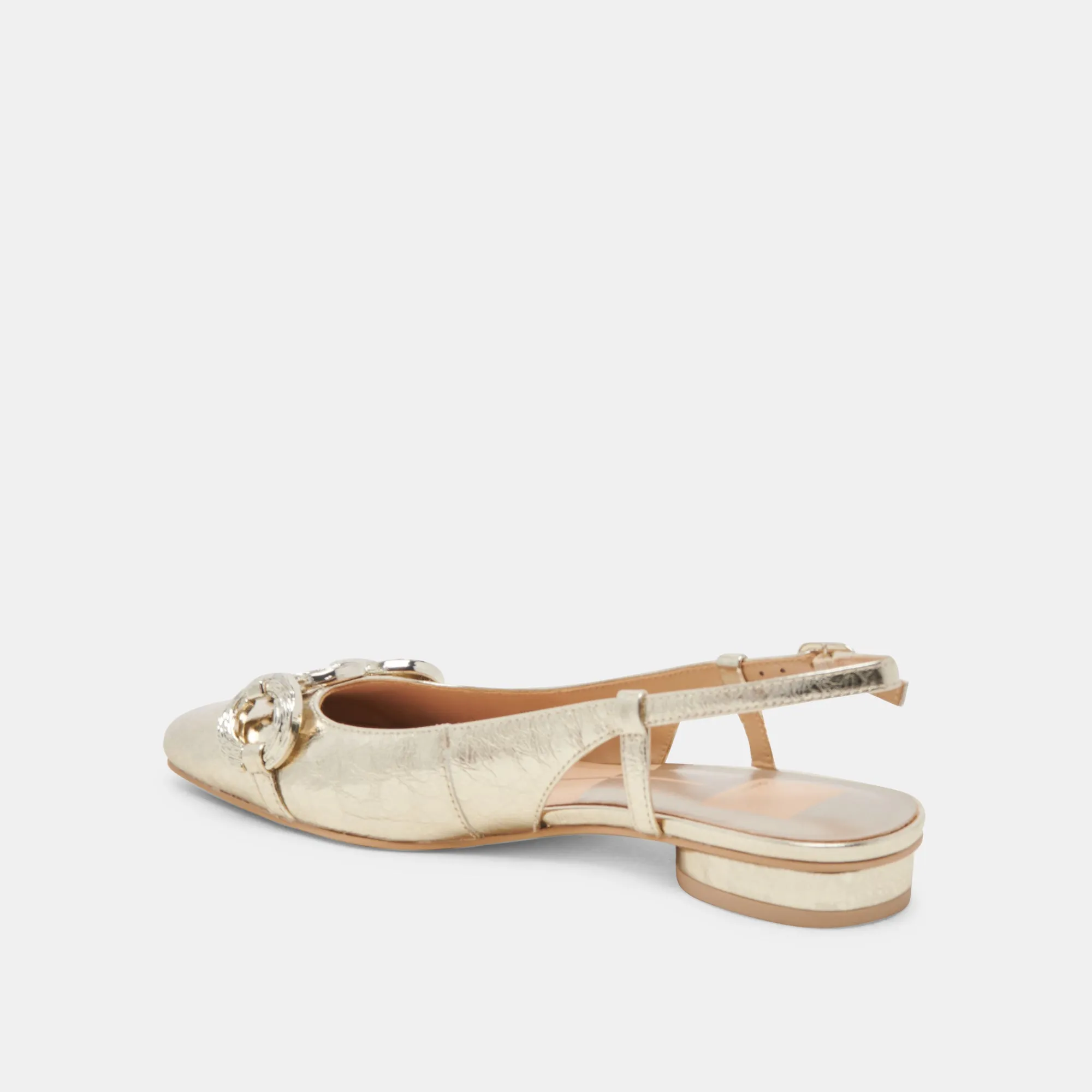 RAMANO FLATS PLATINUM DISTRESSED LEDER