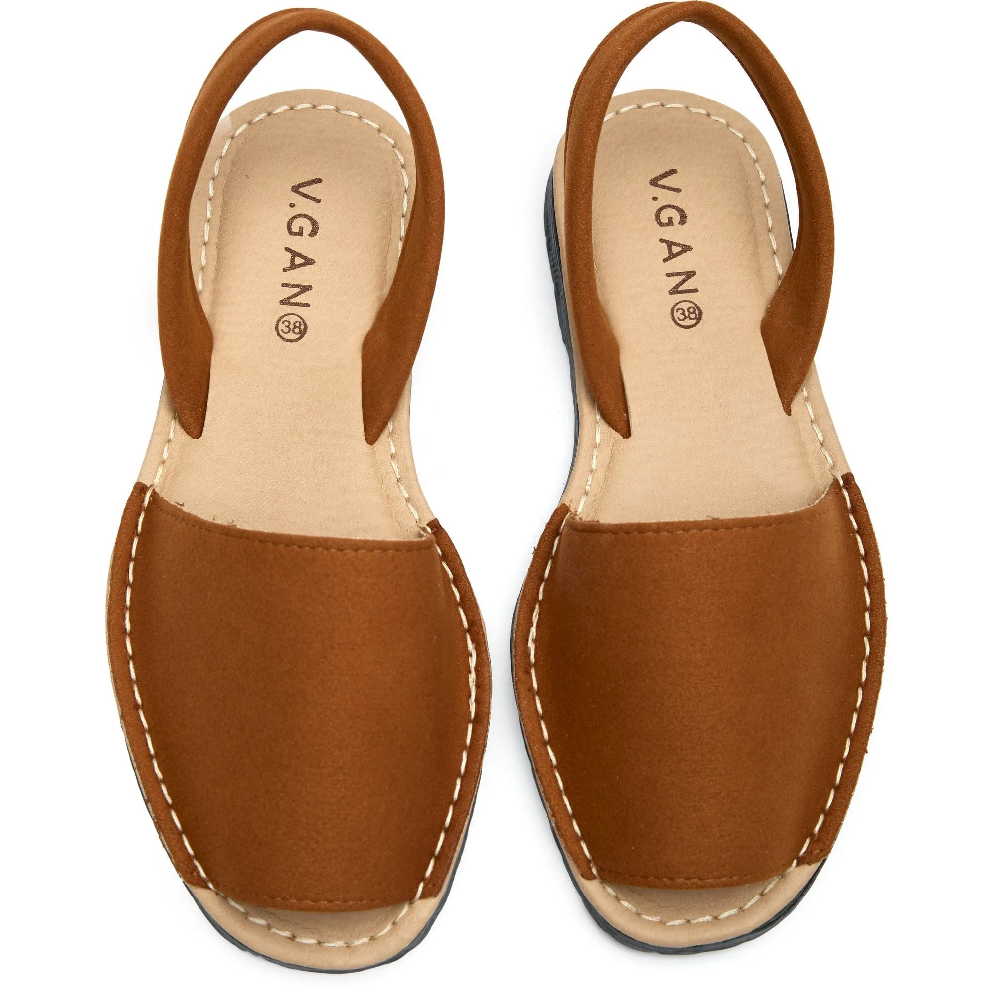 Rambu Damen Vegan Wildleder Menorca Sandalen | Hellbraun