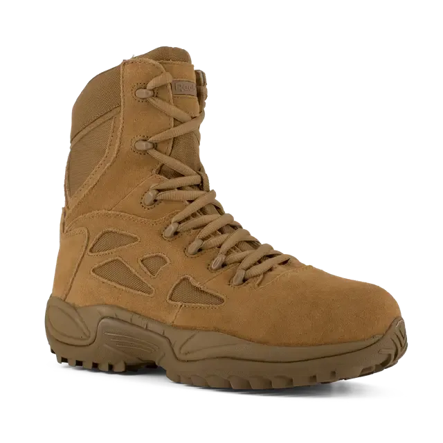 Rapid Response Rb 8 Zoll Sicherheitsstiefel mit Composite-Kappe und Seitlichem Reißverschluss im Militärstil, Farbe Coyote