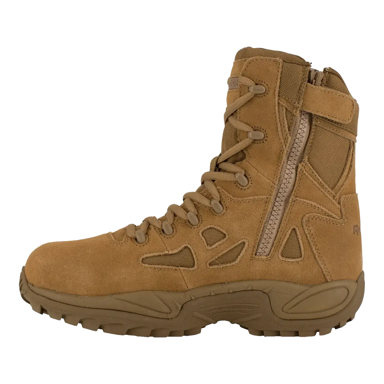 Rapid Response Rb 8 Zoll Sicherheitsstiefel mit Composite-Kappe und Seitlichem Reißverschluss im Militärstil, Farbe Coyote