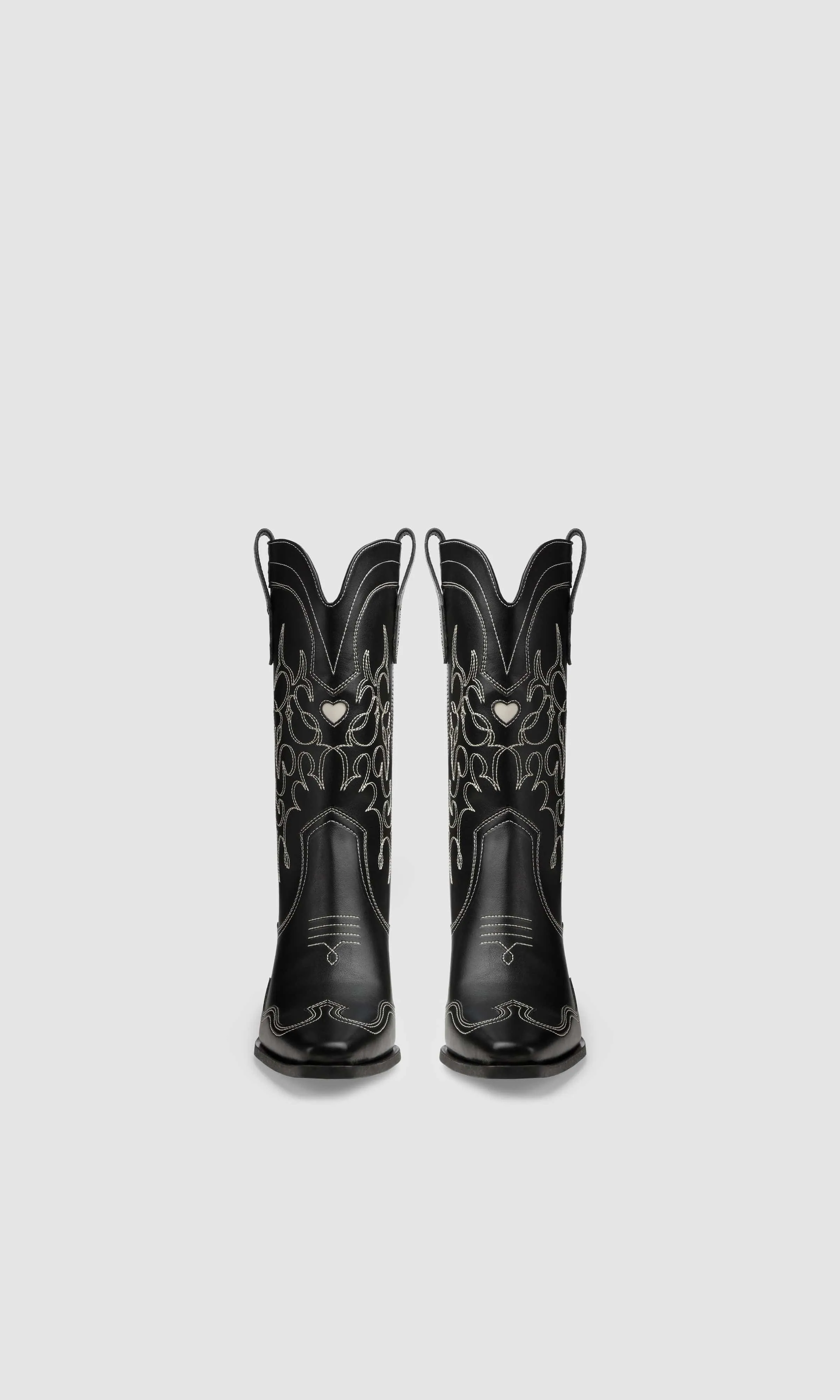 Regan II Vegane Apfel-Leder Cowboystiefel | Schwarz