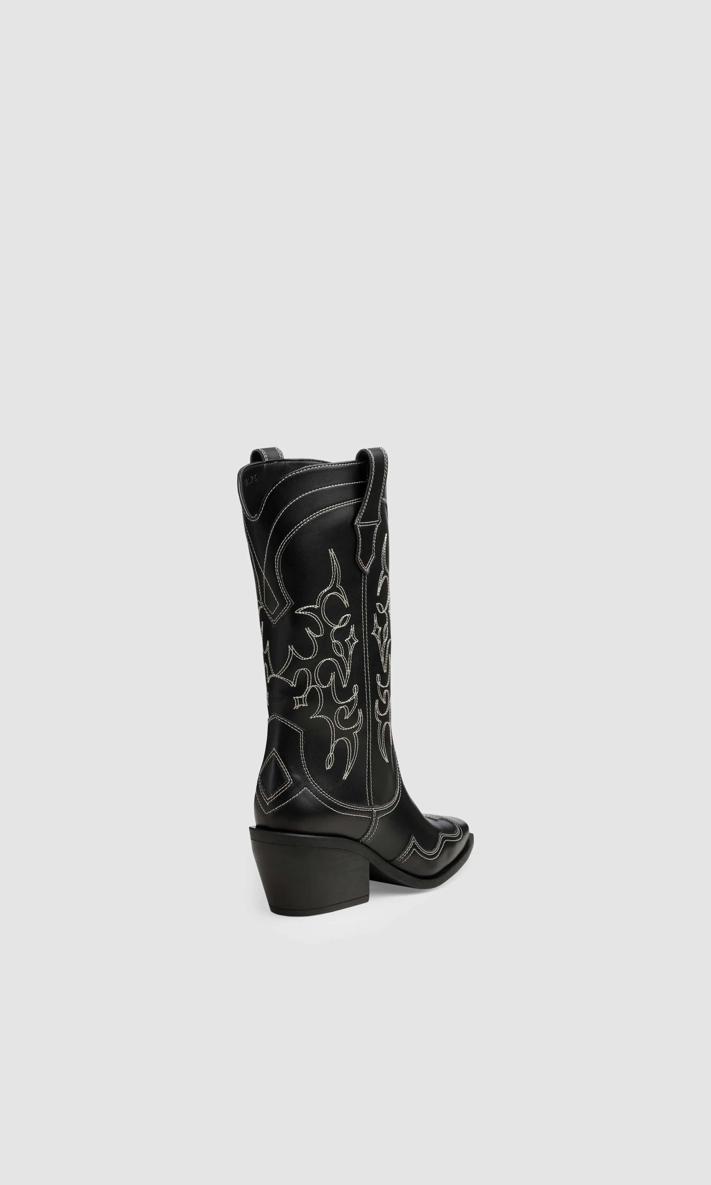 Regan II Vegane Apfel-Leder Cowboystiefel | Schwarz