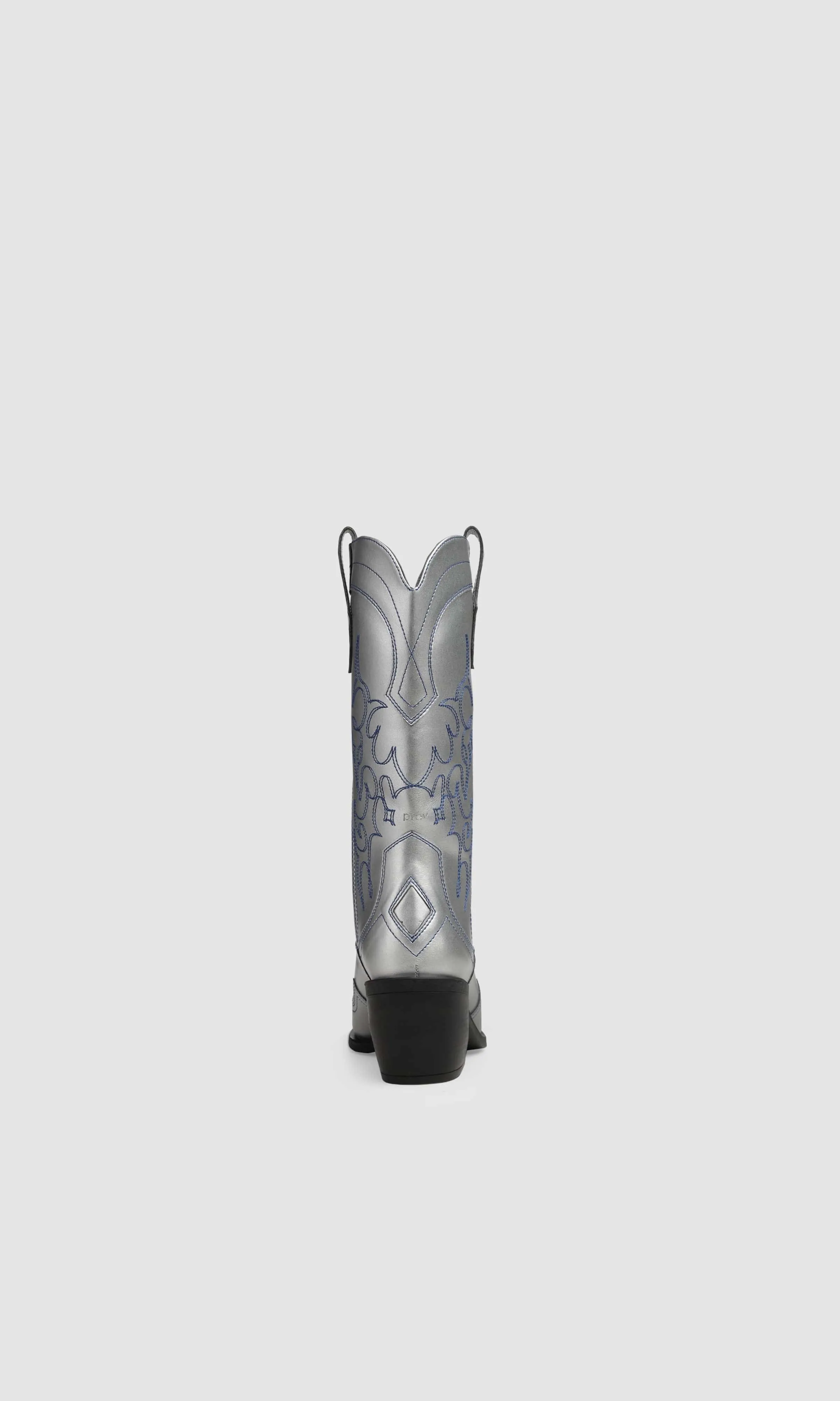 Regan II Vegane Apfel-Leder Cowboystiefel | Silber