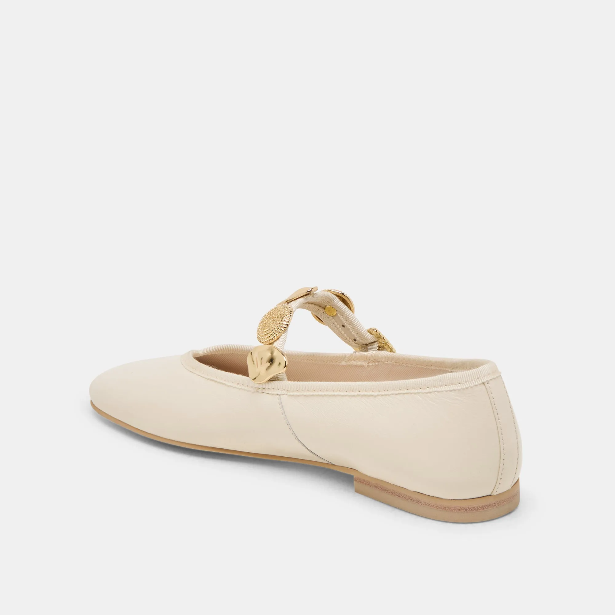 RELAN BALLETTFLATS IN OFF-WHITE LEDER