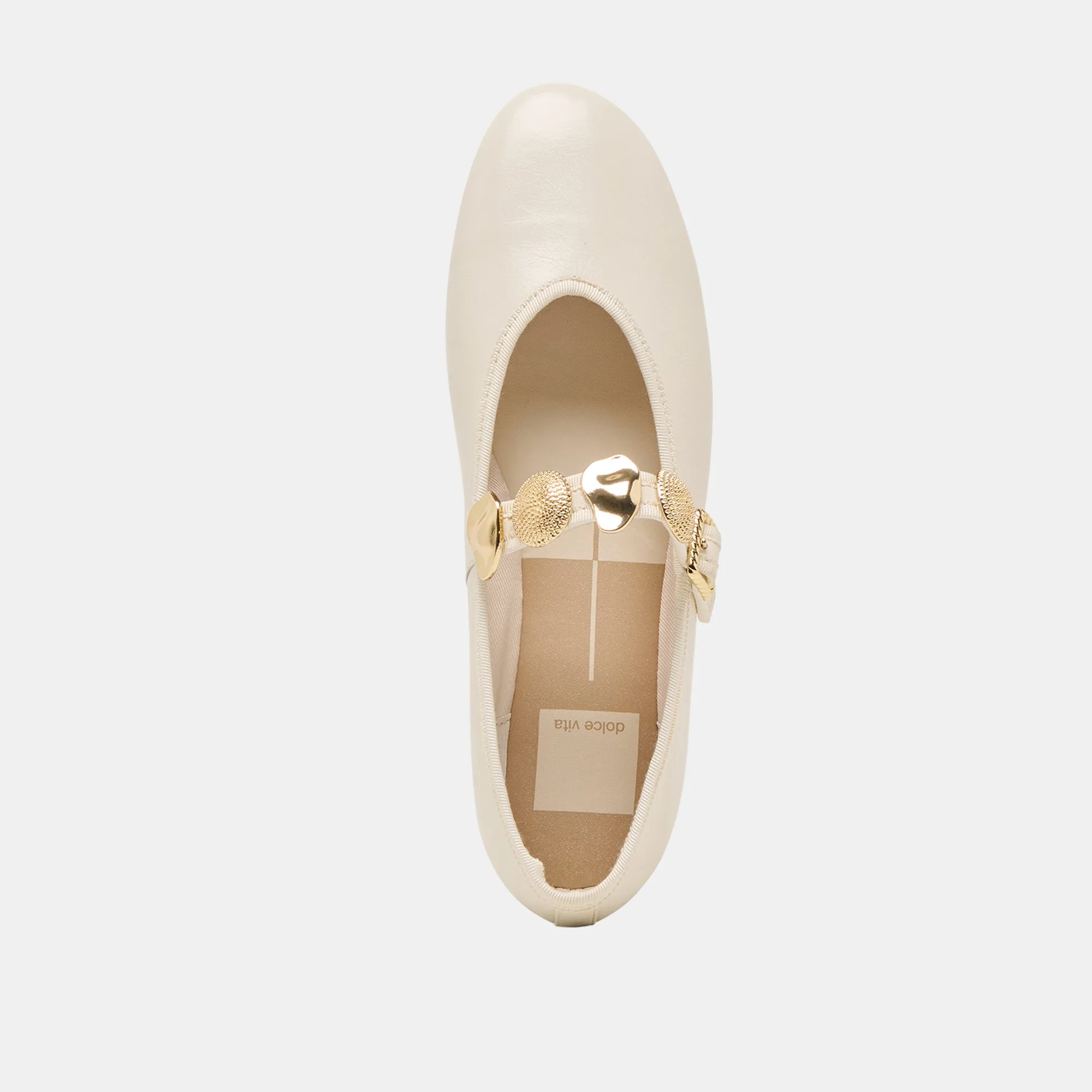 RELAN BALLETTFLATS IN OFF-WHITE LEDER