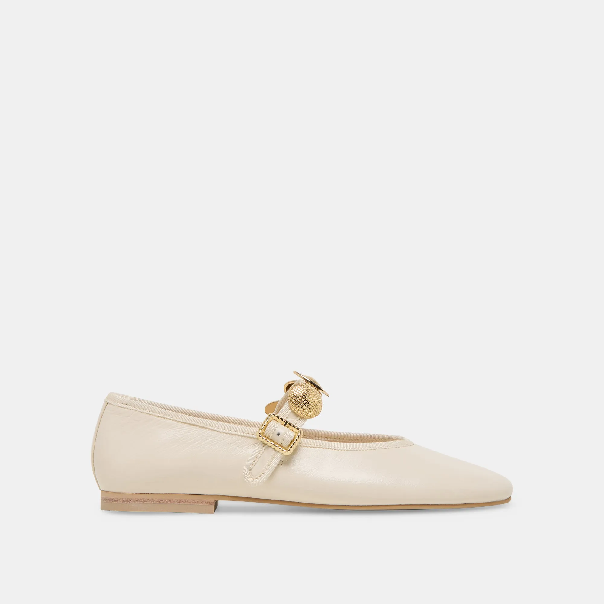 RELAN BALLETTFLATS IN OFF-WHITE LEDER