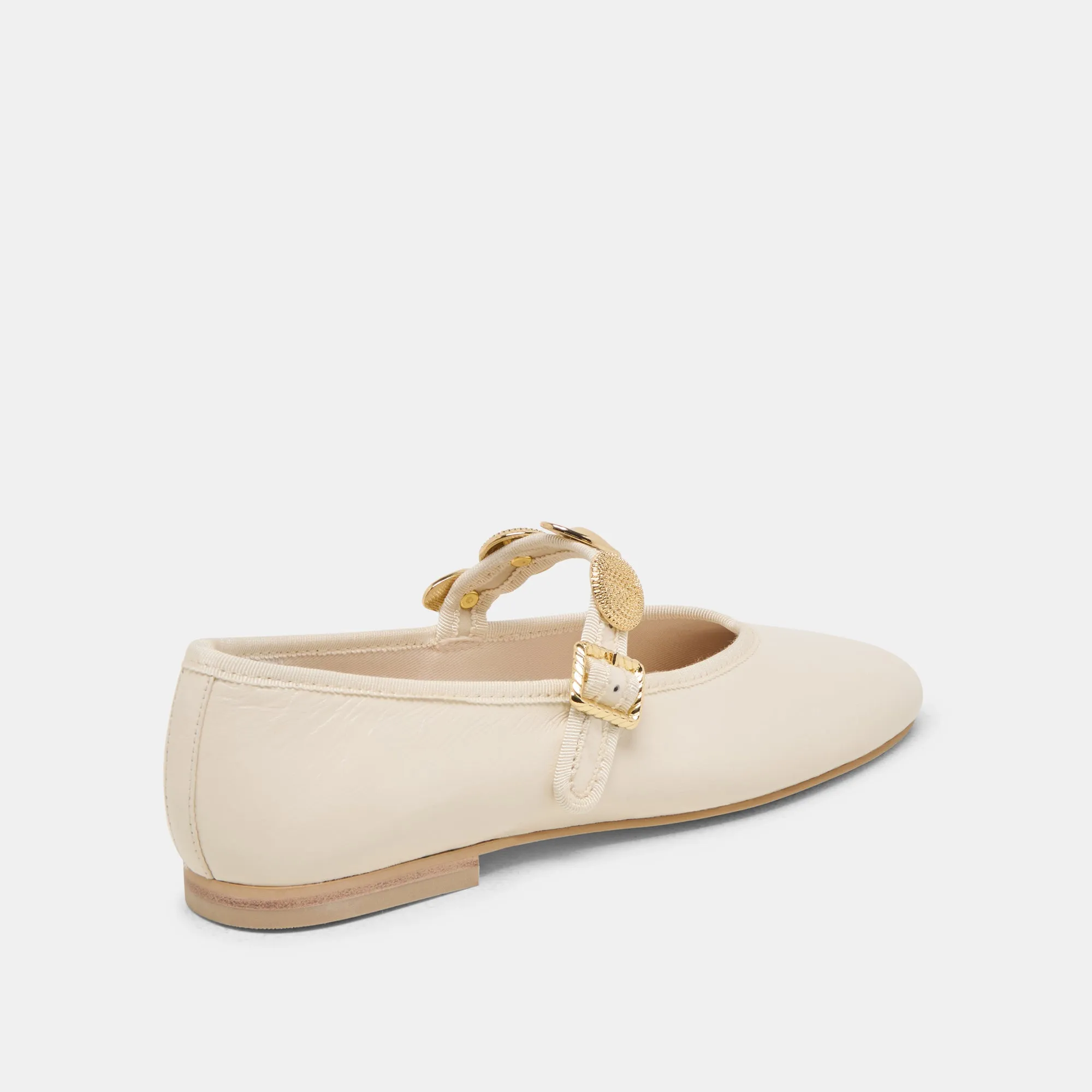 RELAN BALLETTFLATS IN OFF-WHITE LEDER