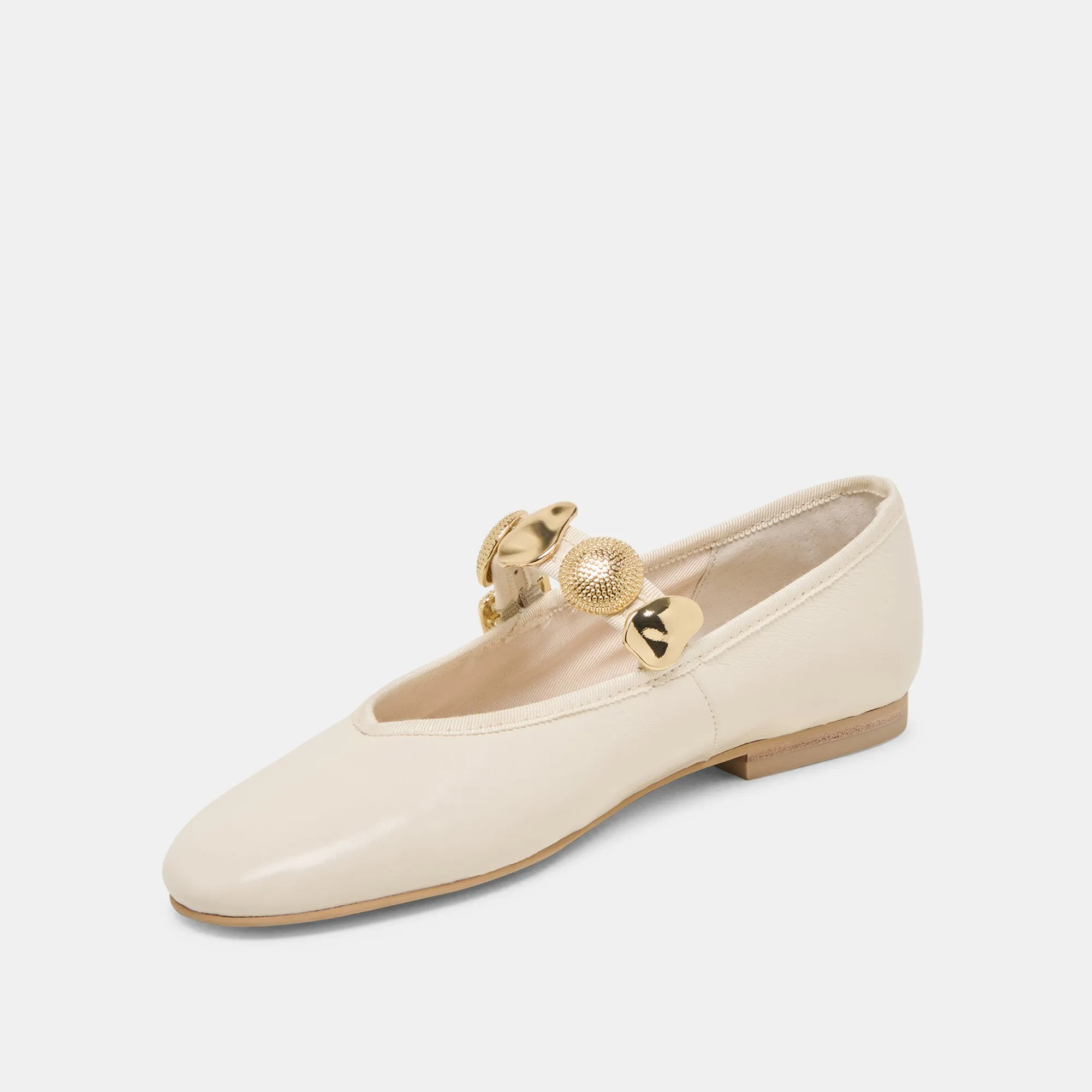 RELAN BALLETTFLATS IN OFF-WHITE LEDER