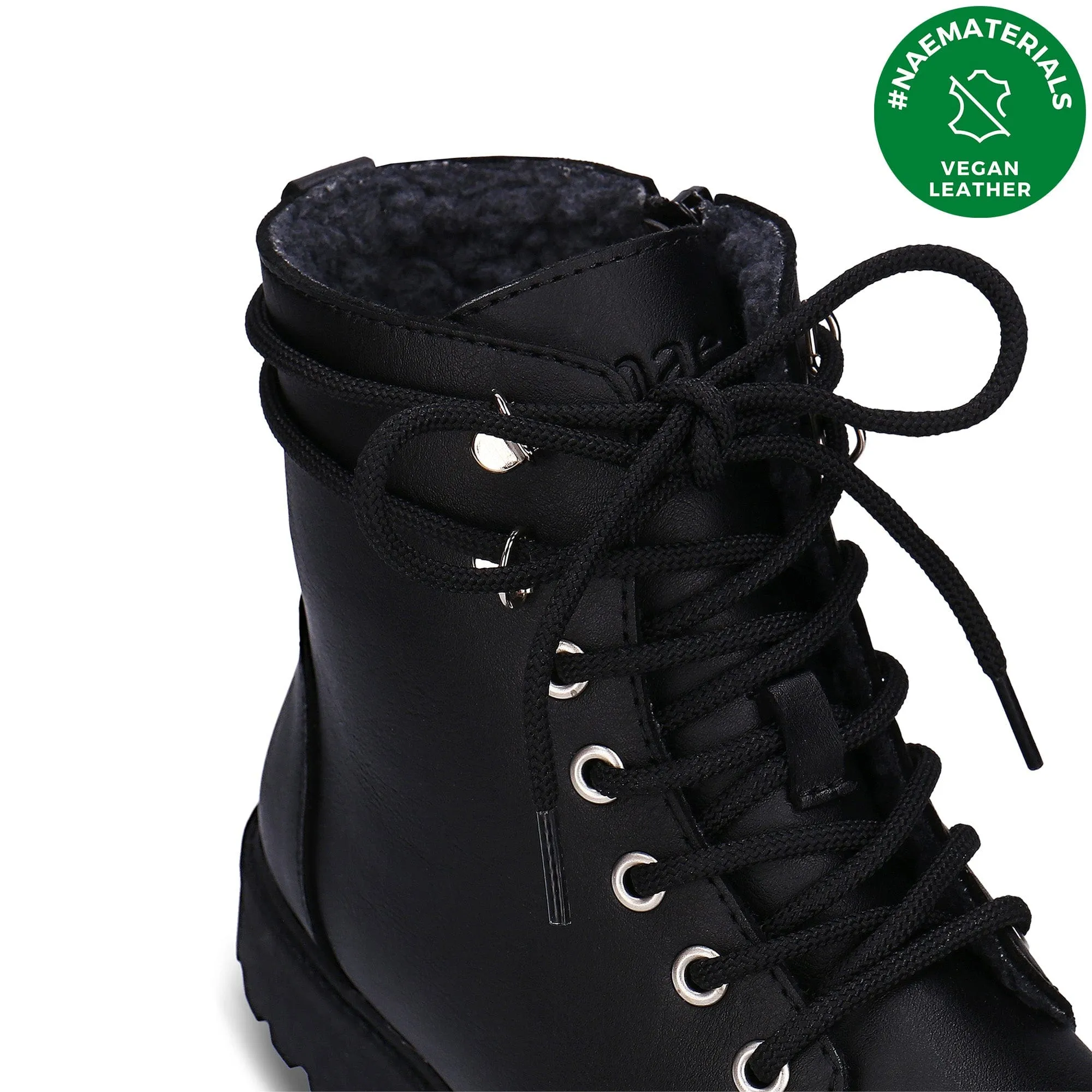 Resta Unisex Vegan Schnürstiefeletten | Schwarz
