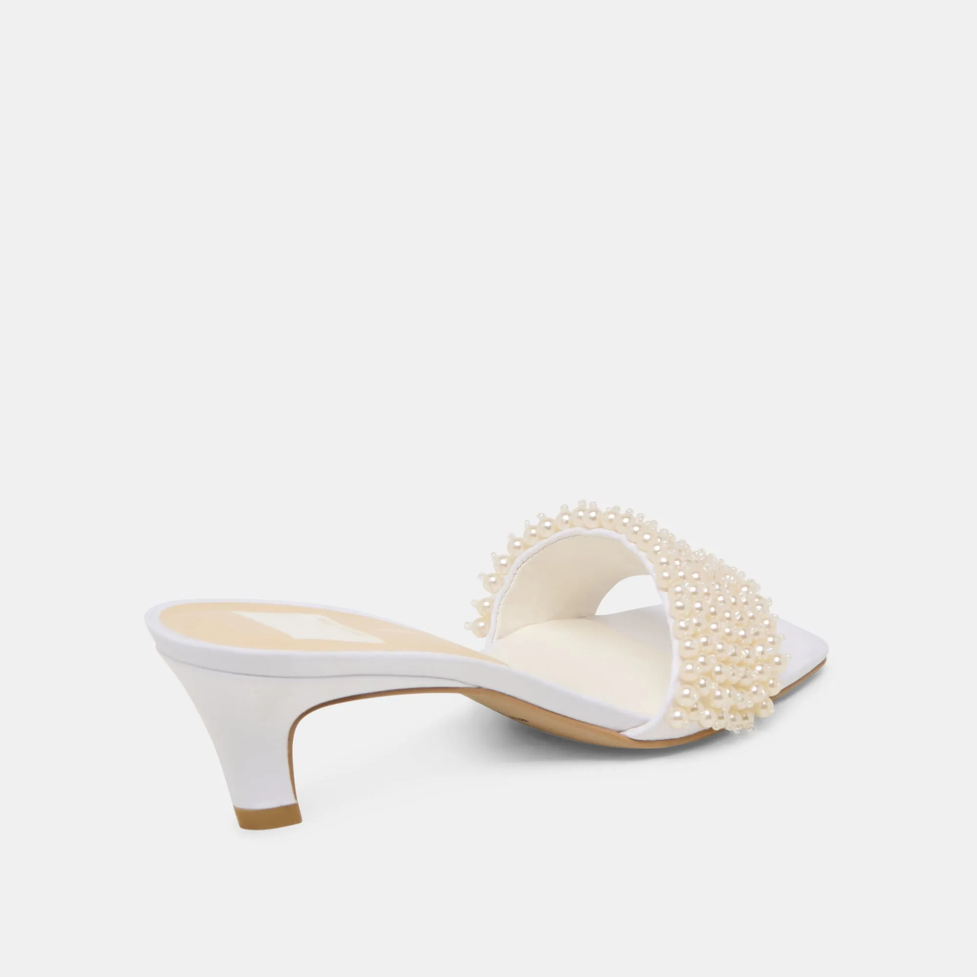 REXA PEARL ABSÄTZE IN OFF-WHITE SATIN