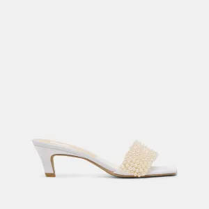 REXA PEARL ABSÄTZE IN OFF-WHITE SATIN