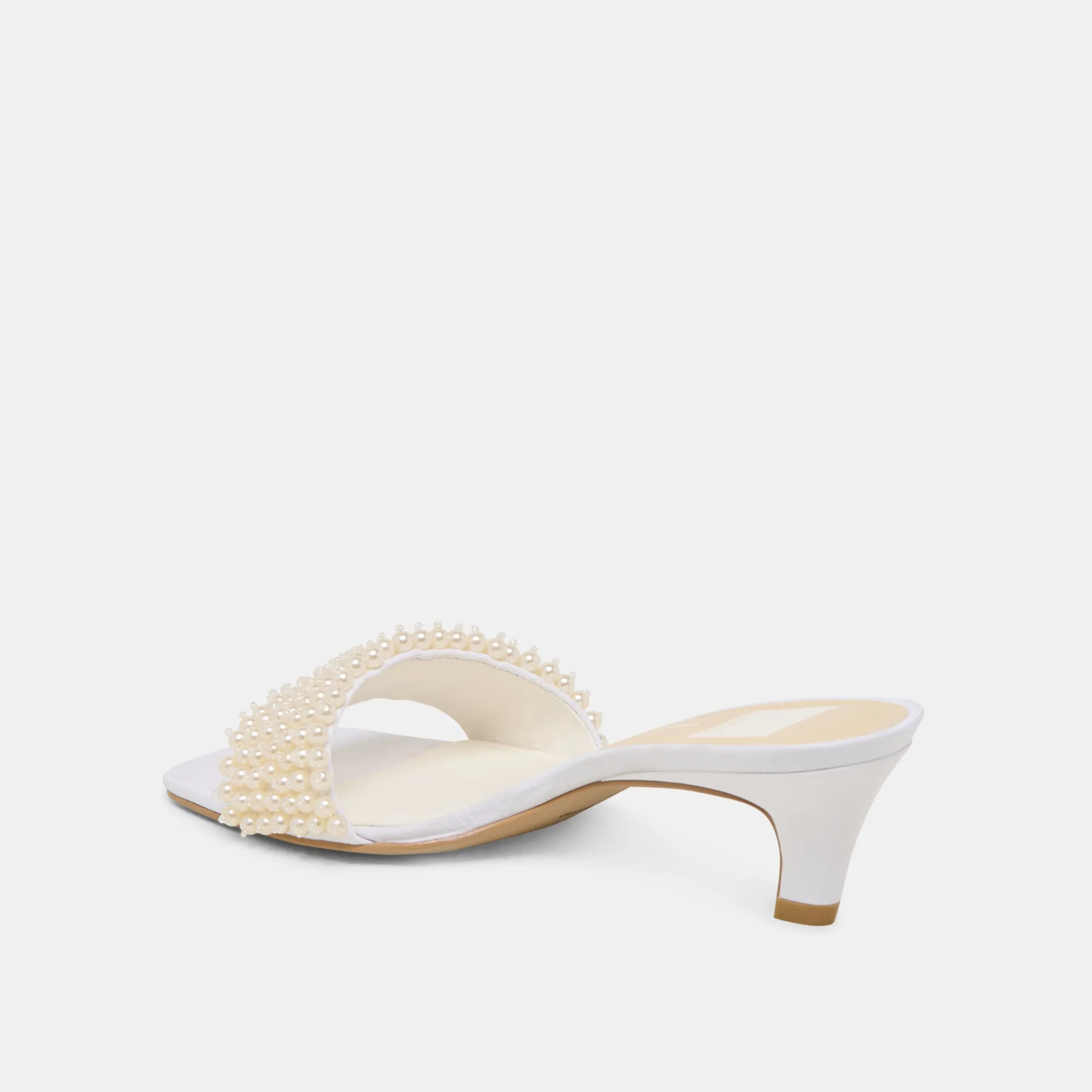 REXA PEARL ABSÄTZE IN OFF-WHITE SATIN