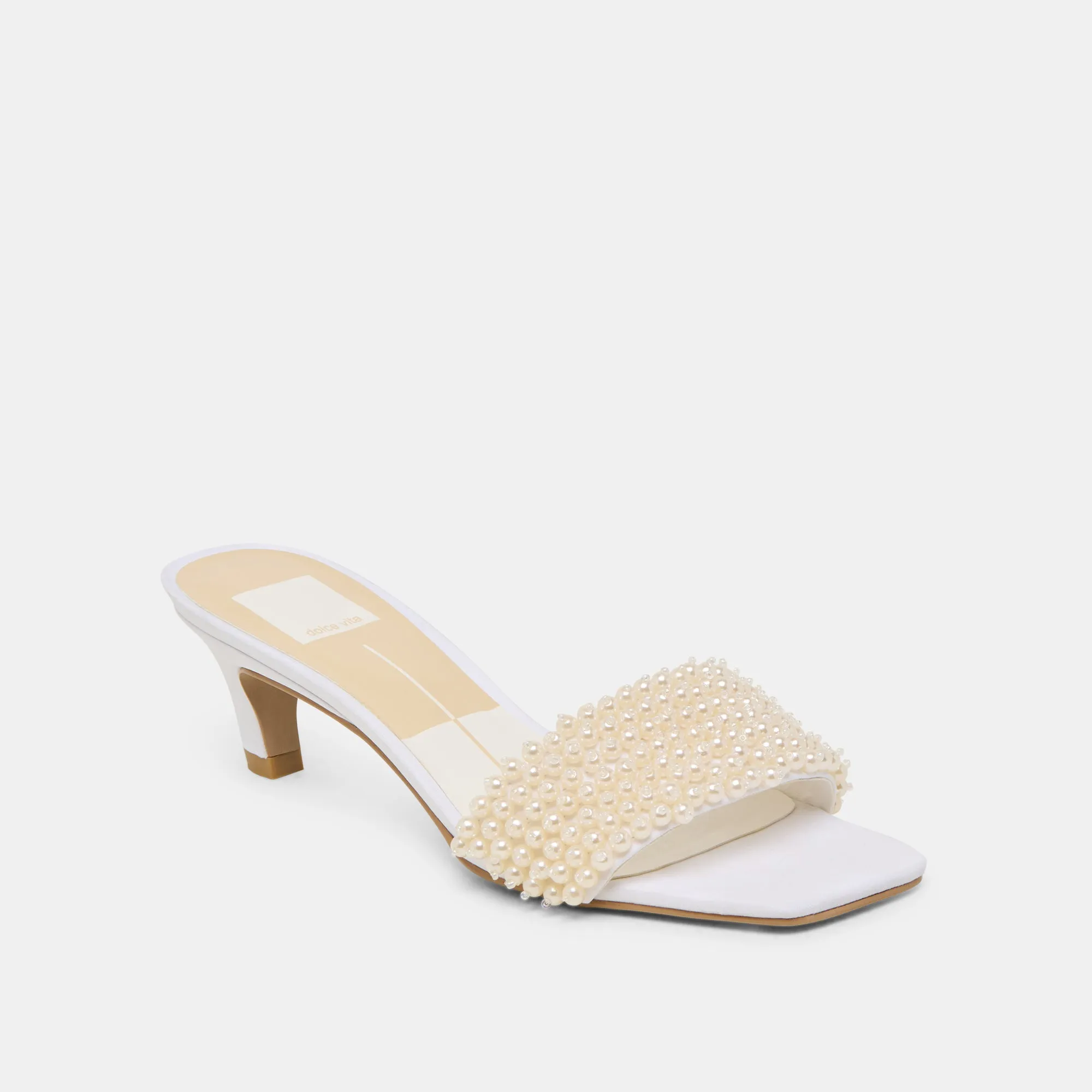 REXA PEARL ABSÄTZE IN OFF-WHITE SATIN