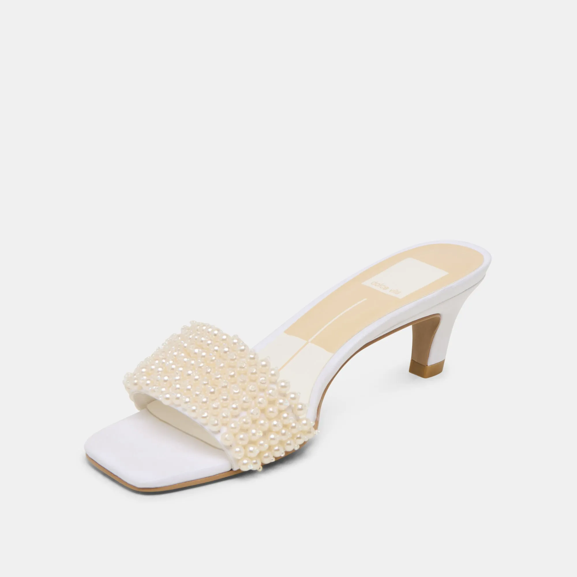 REXA PEARL ABSÄTZE IN OFF-WHITE SATIN