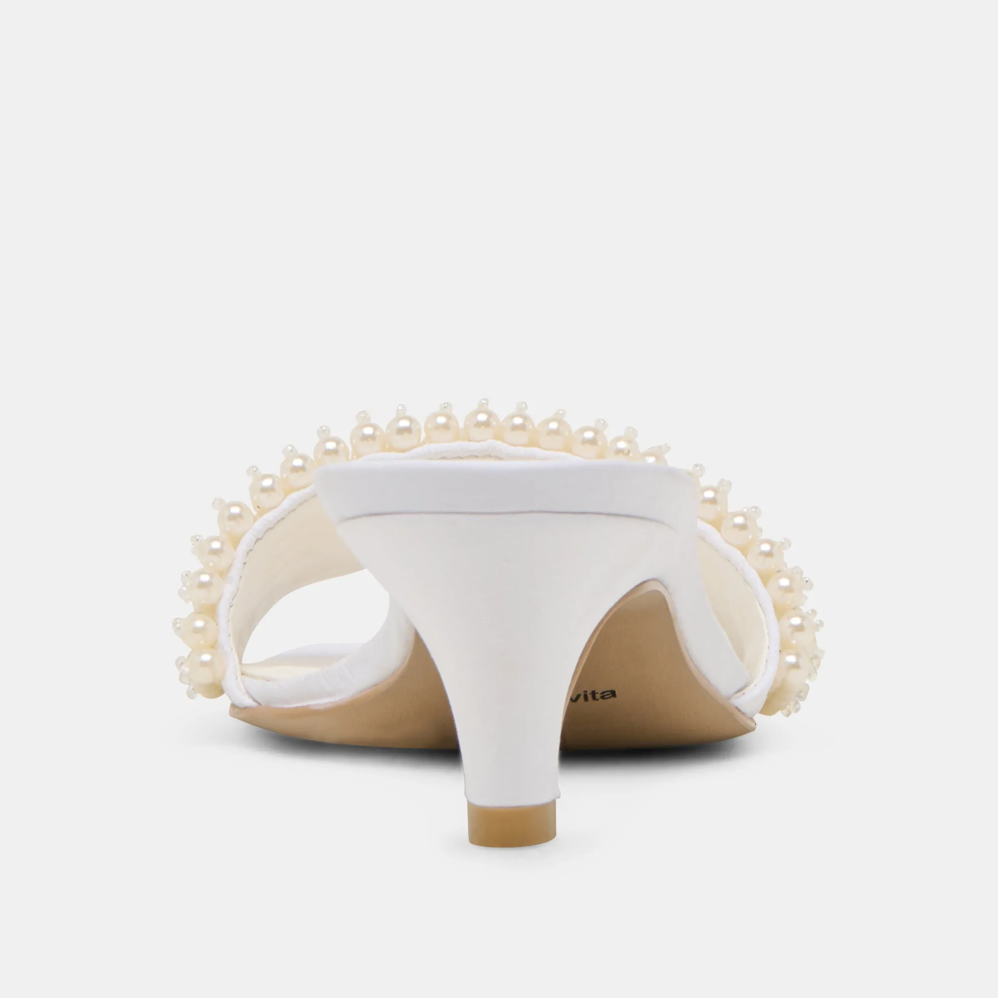 REXA PEARL ABSÄTZE IN OFF-WHITE SATIN
