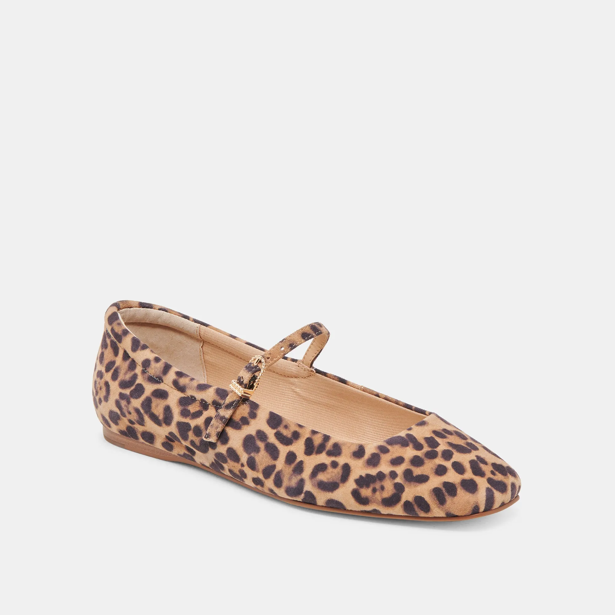 REYES BALLET FLATS DK LEOPARD WILDLEDER