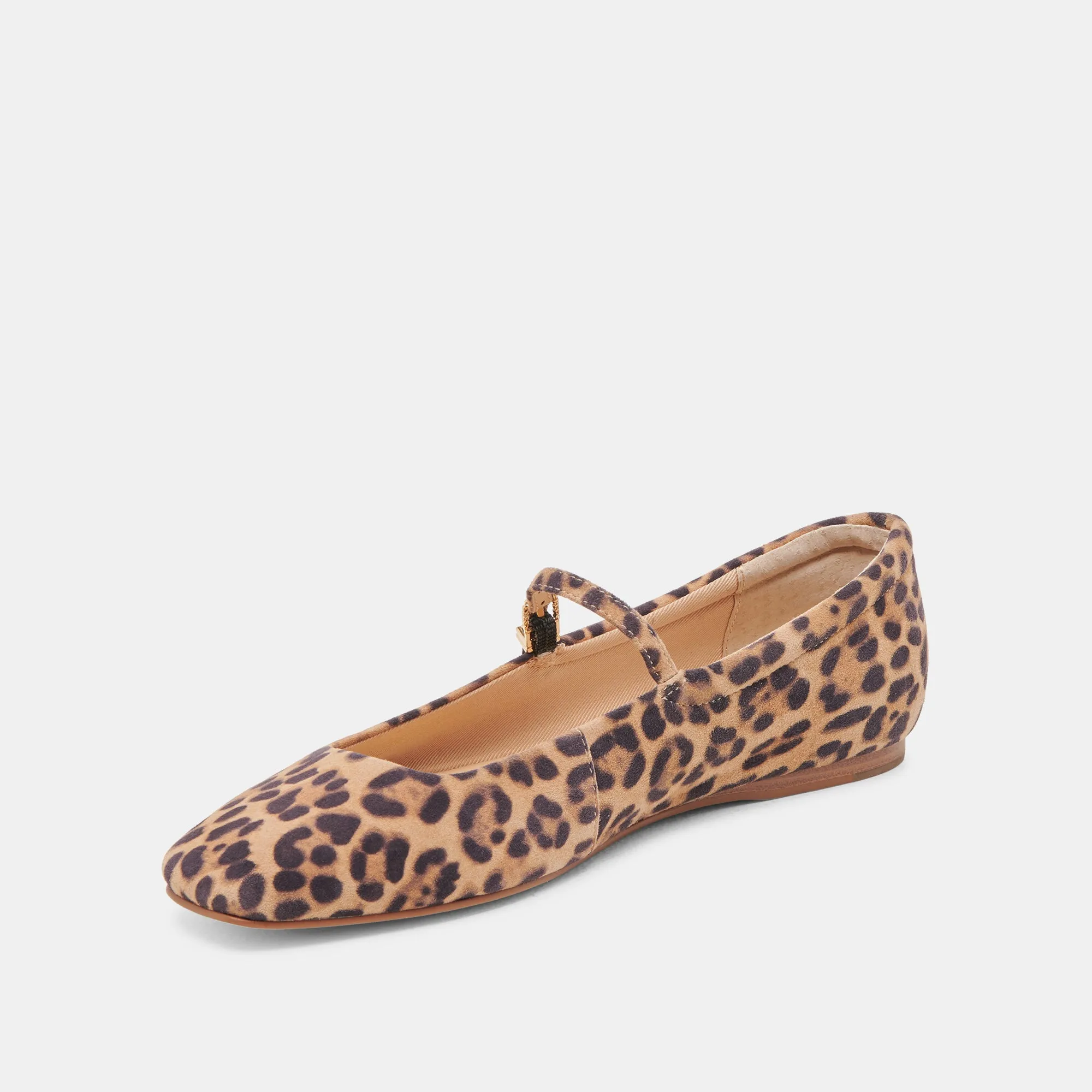 REYES BALLET FLATS DK LEOPARD WILDLEDER