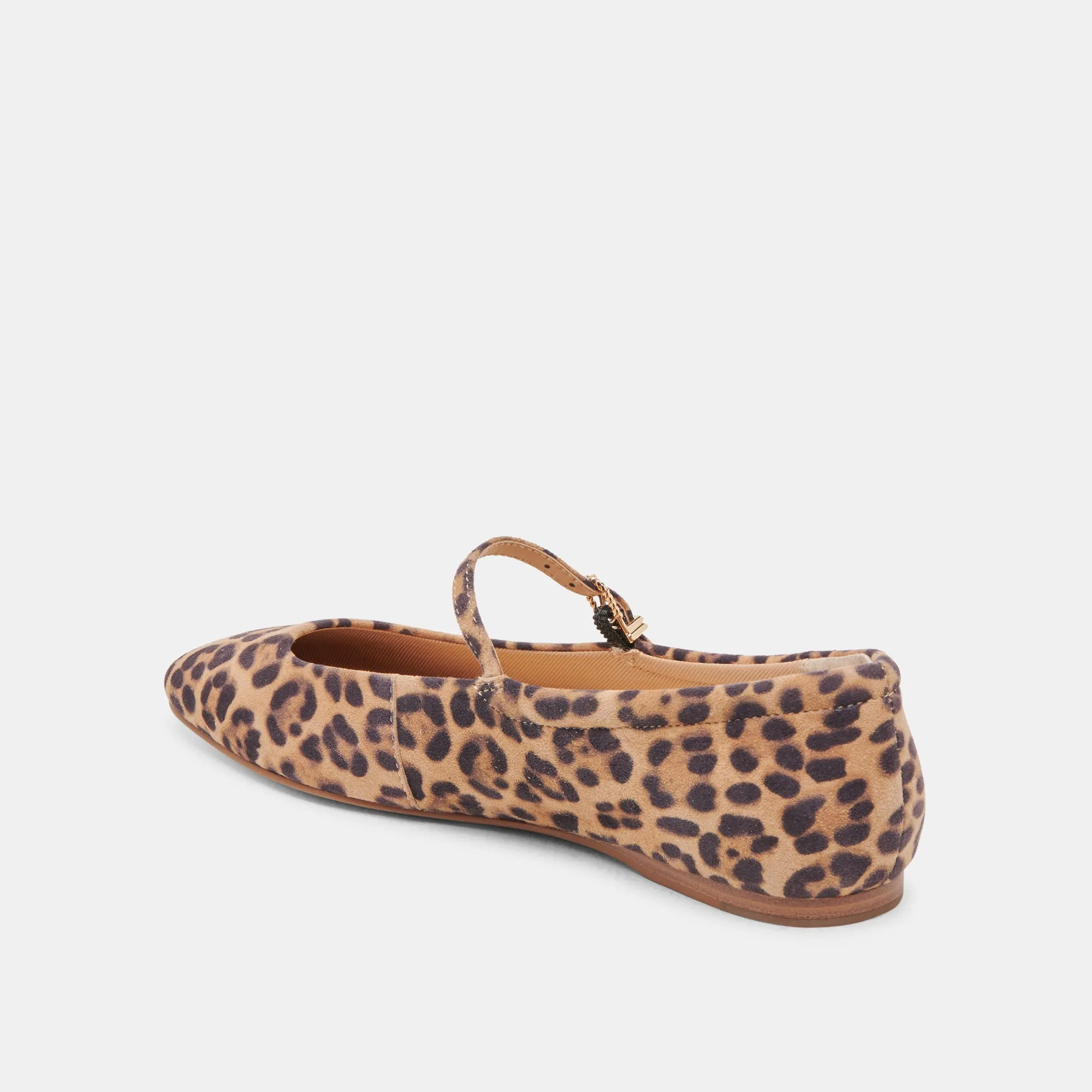 REYES BALLET FLATS DK LEOPARD WILDLEDER