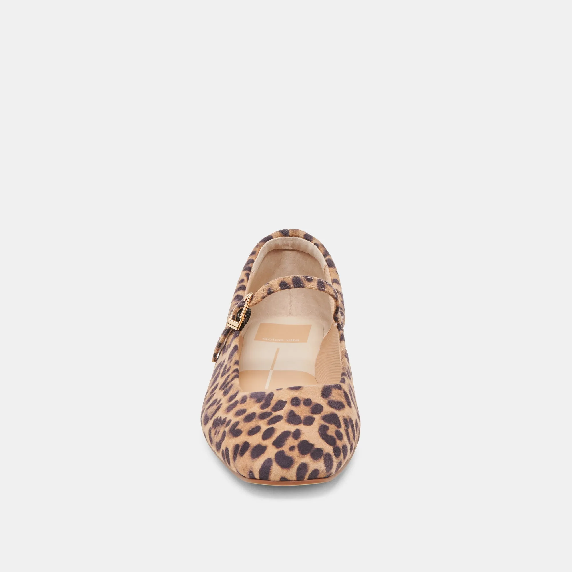 REYES BALLET FLATS DK LEOPARD WILDLEDER