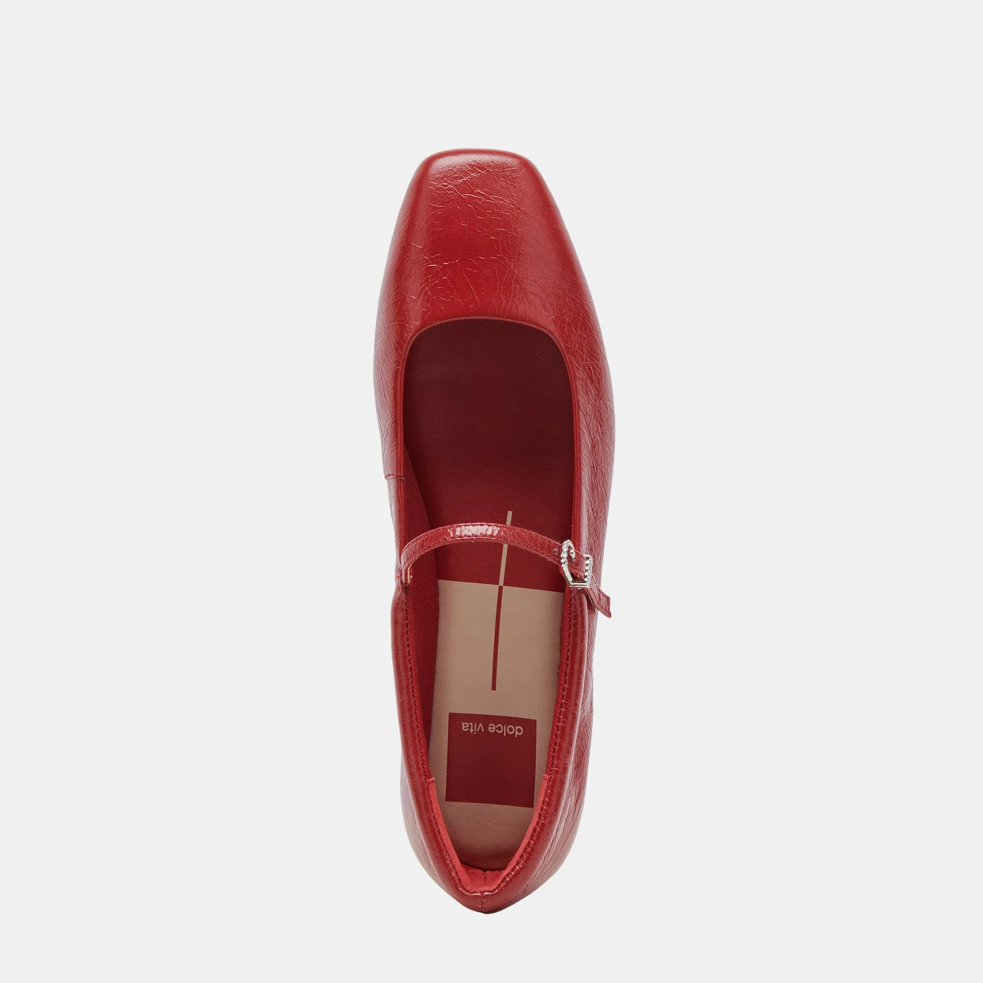 REYES BALLETFLATS ROT KREMPELNDES GLANZLEDER