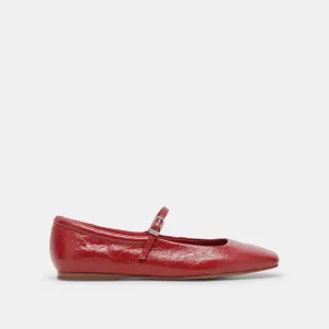 REYES BALLETFLATS ROT KREMPELNDES GLANZLEDER
