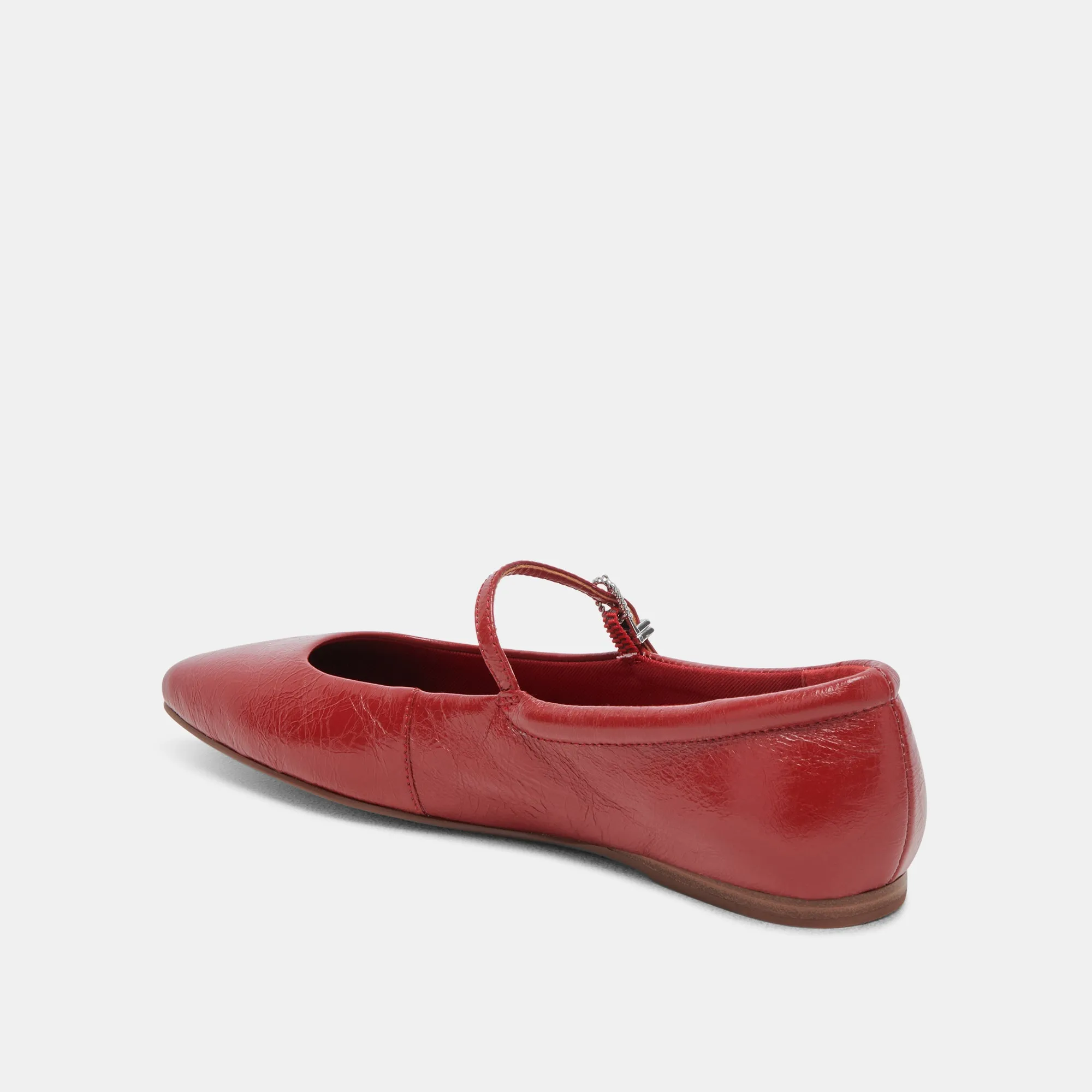 REYES BALLETFLATS ROT KREMPELNDES GLANZLEDER