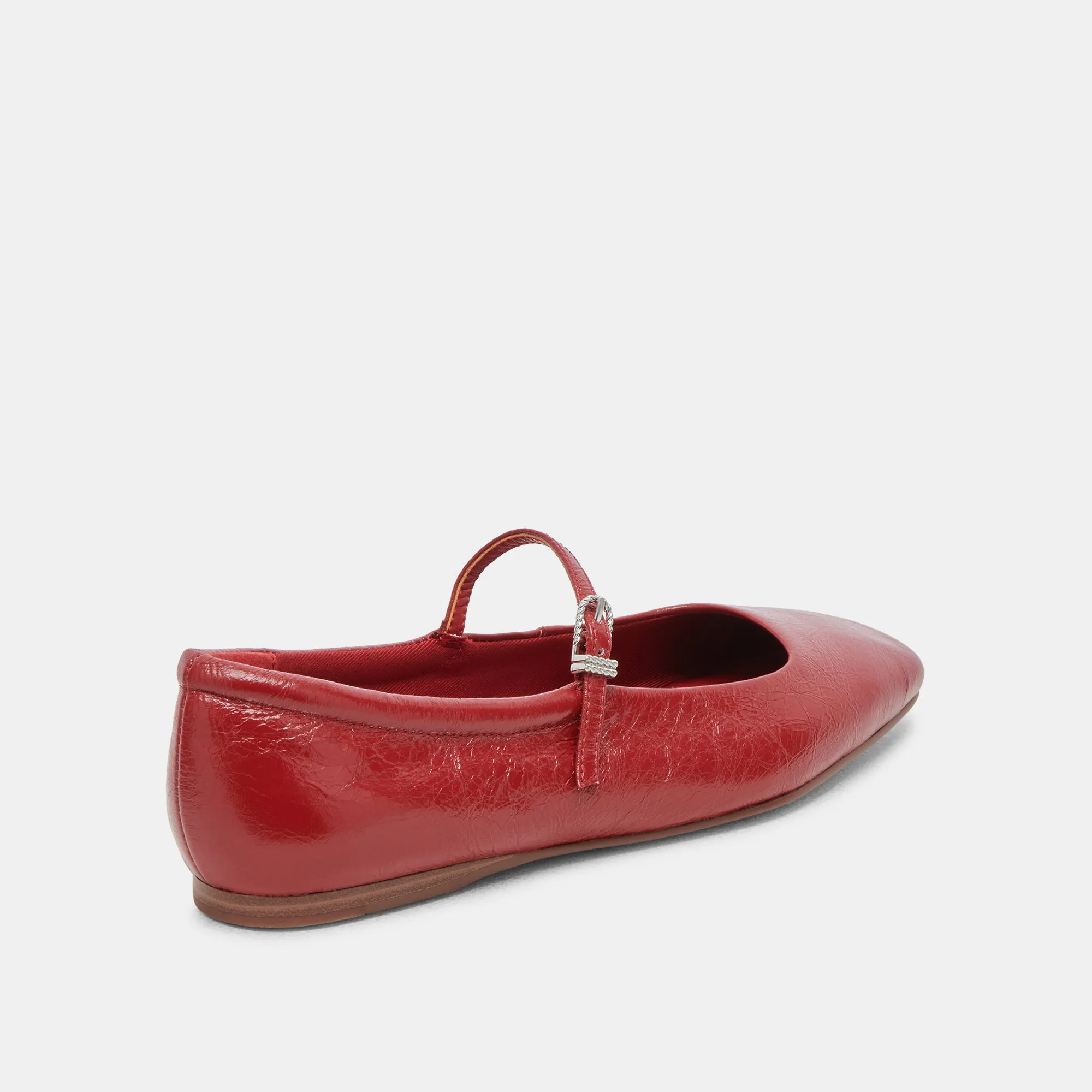 REYES BALLETFLATS ROT KREMPELNDES GLANZLEDER