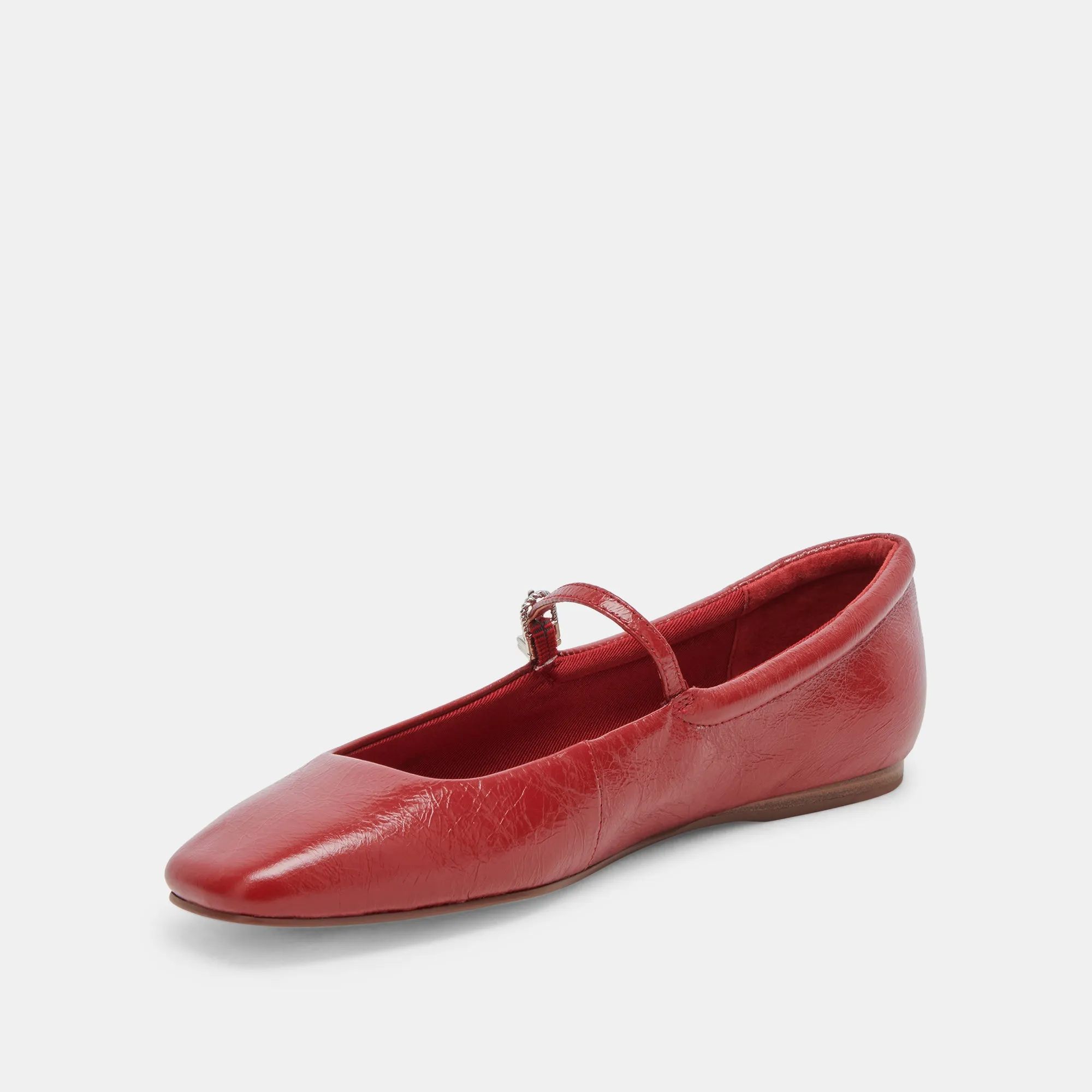 REYES BALLETFLATS ROT KREMPELNDES GLANZLEDER