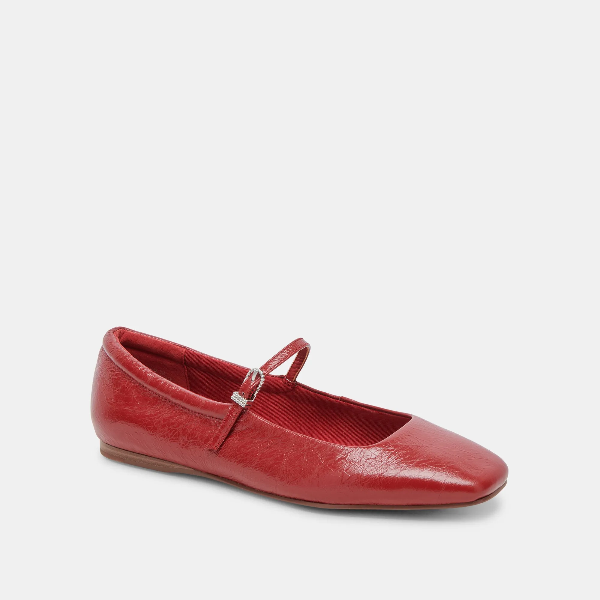 REYES BALLETFLATS ROT KREMPELNDES GLANZLEDER